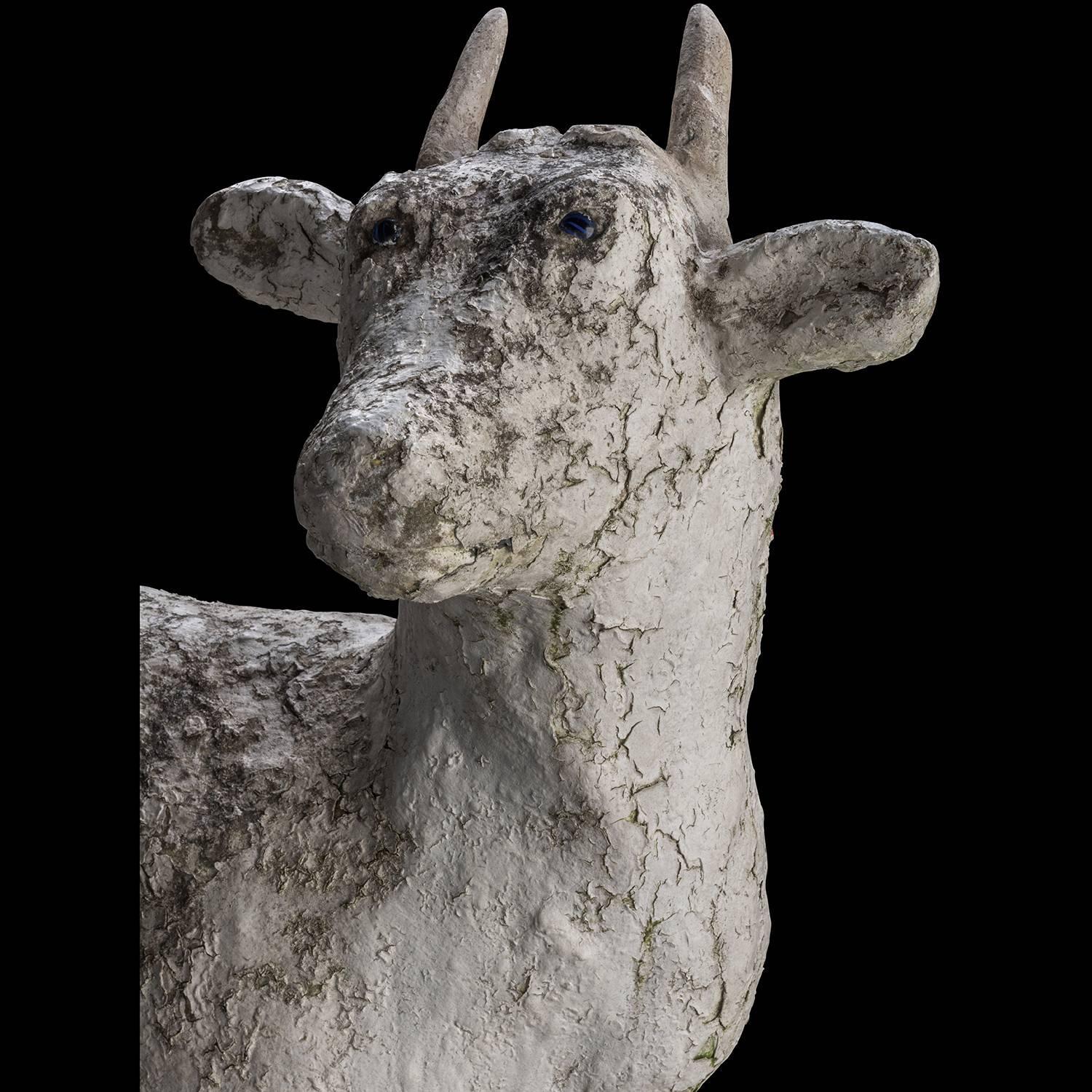 Concrete Folk Art Goat Garden Sculpture For Sale at 1stdibs