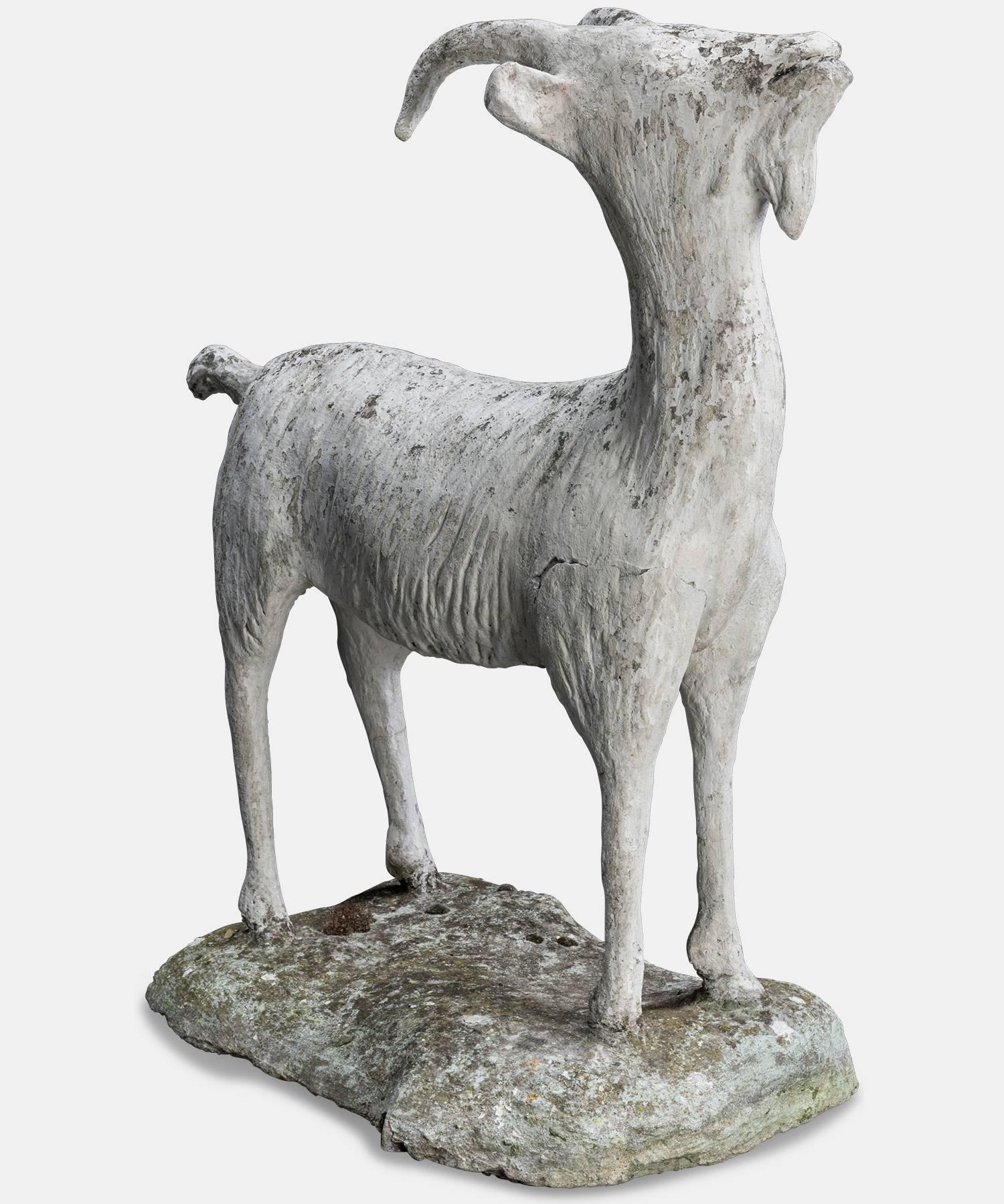 Statue with rich patina and original period paint.