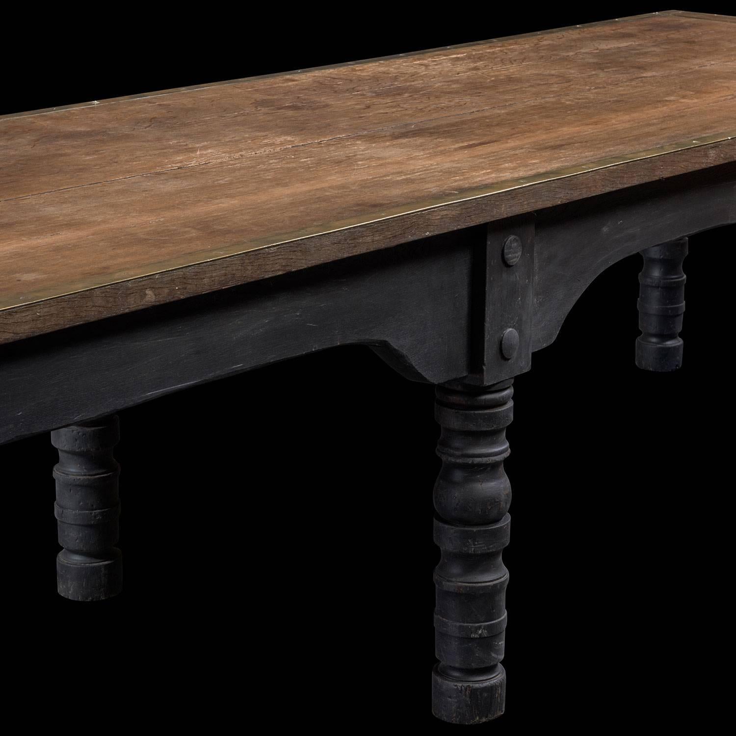 Oak and Turned Leg Dining Table, circa 1870 3