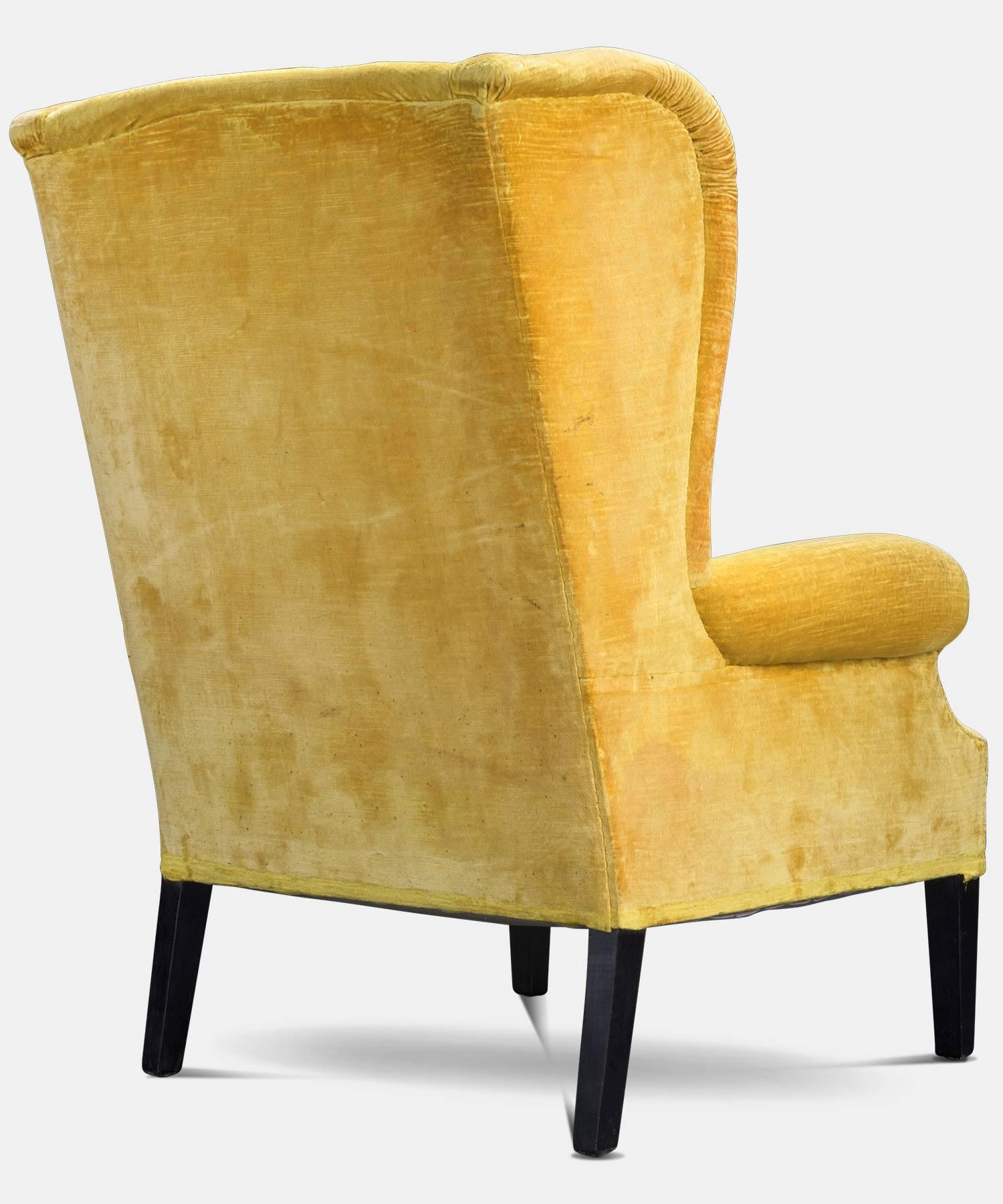 yellow wingback chairs