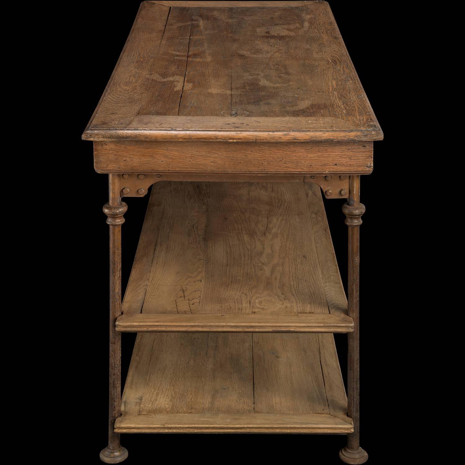 Theodore Scherf Oak and Iron Drapers Tables, circa 1890 In Good Condition In Culver City, CA