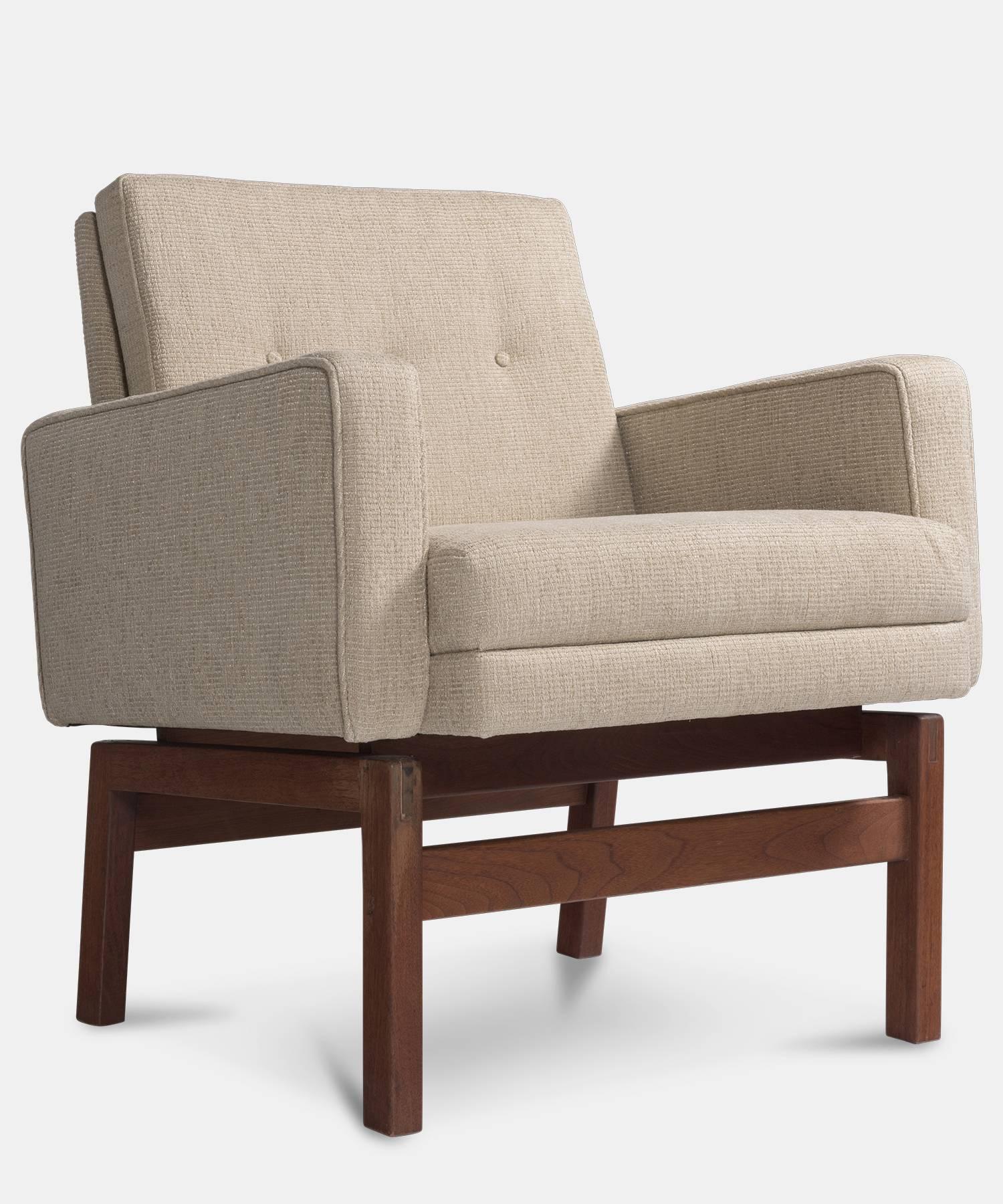 American Jens Risom Modern Lounge Chairs, circa 1975
