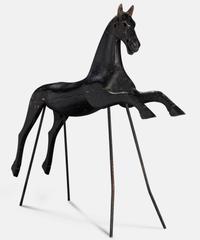 Ebonized Wood and Iron Tricycle Horse by Jean Louis Gourdoux, circa 1900