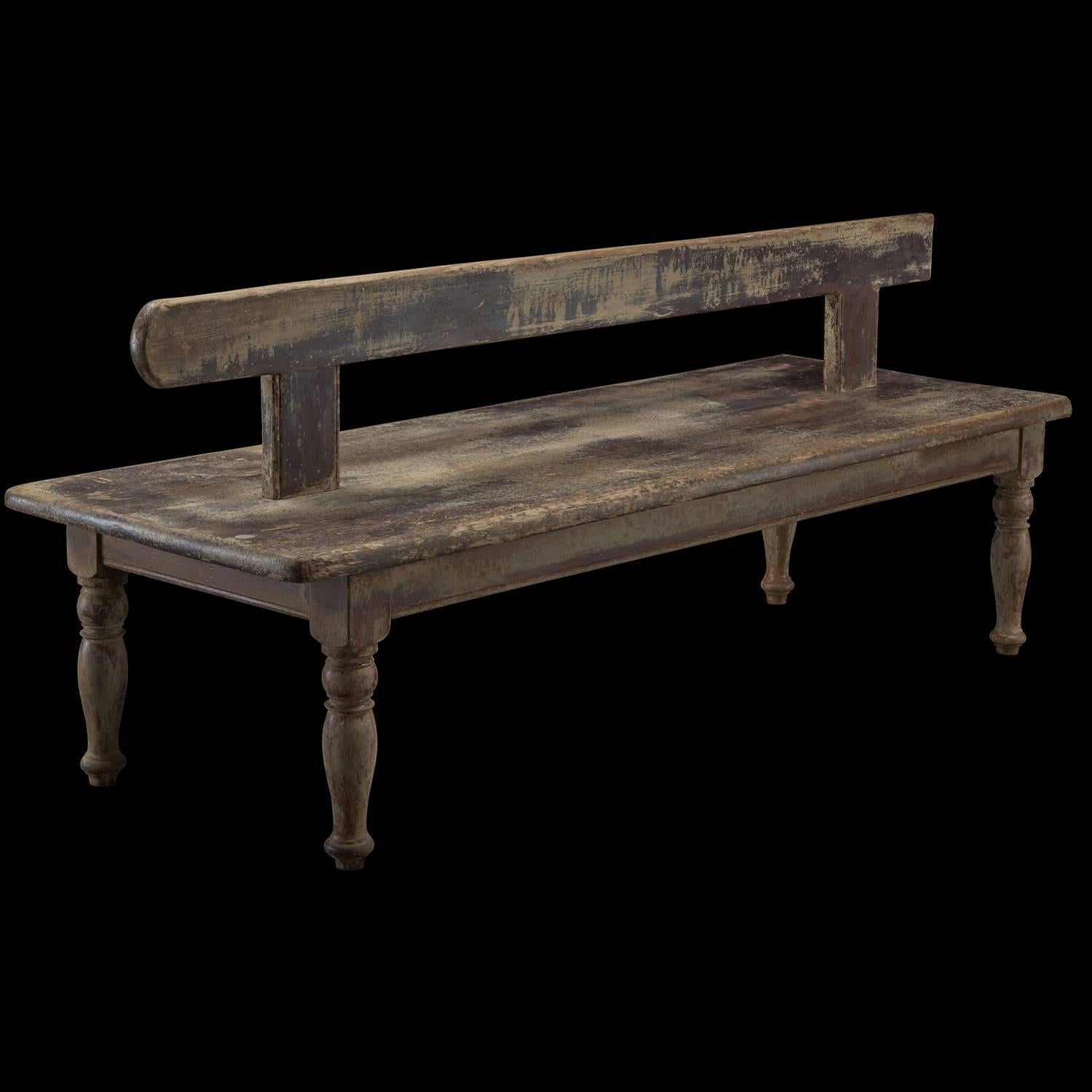 Double sided benches,

France, circa 1890.

Pine benches with turned legs.

Measures: 68