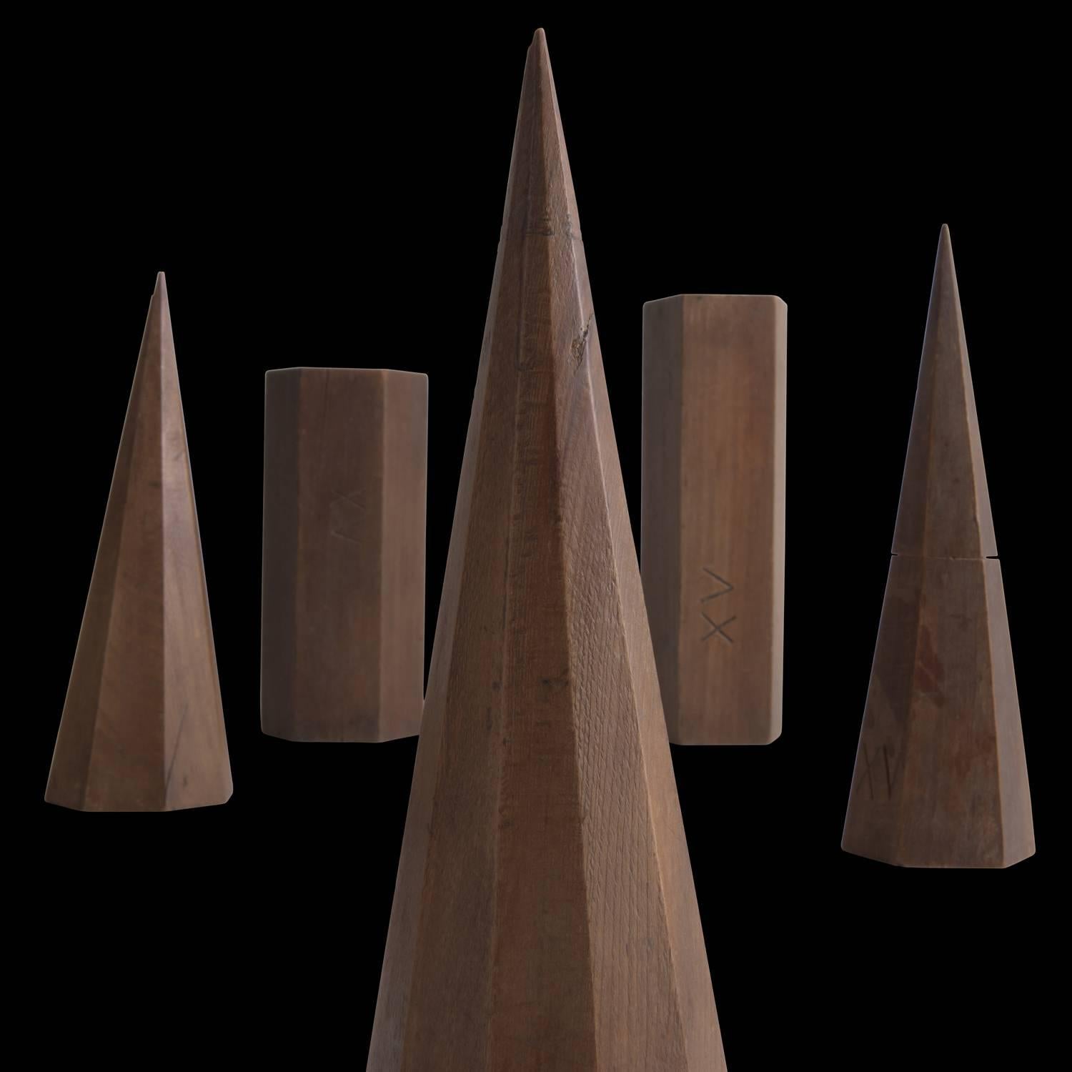 English Set of 11 Wooden Geometric Forms