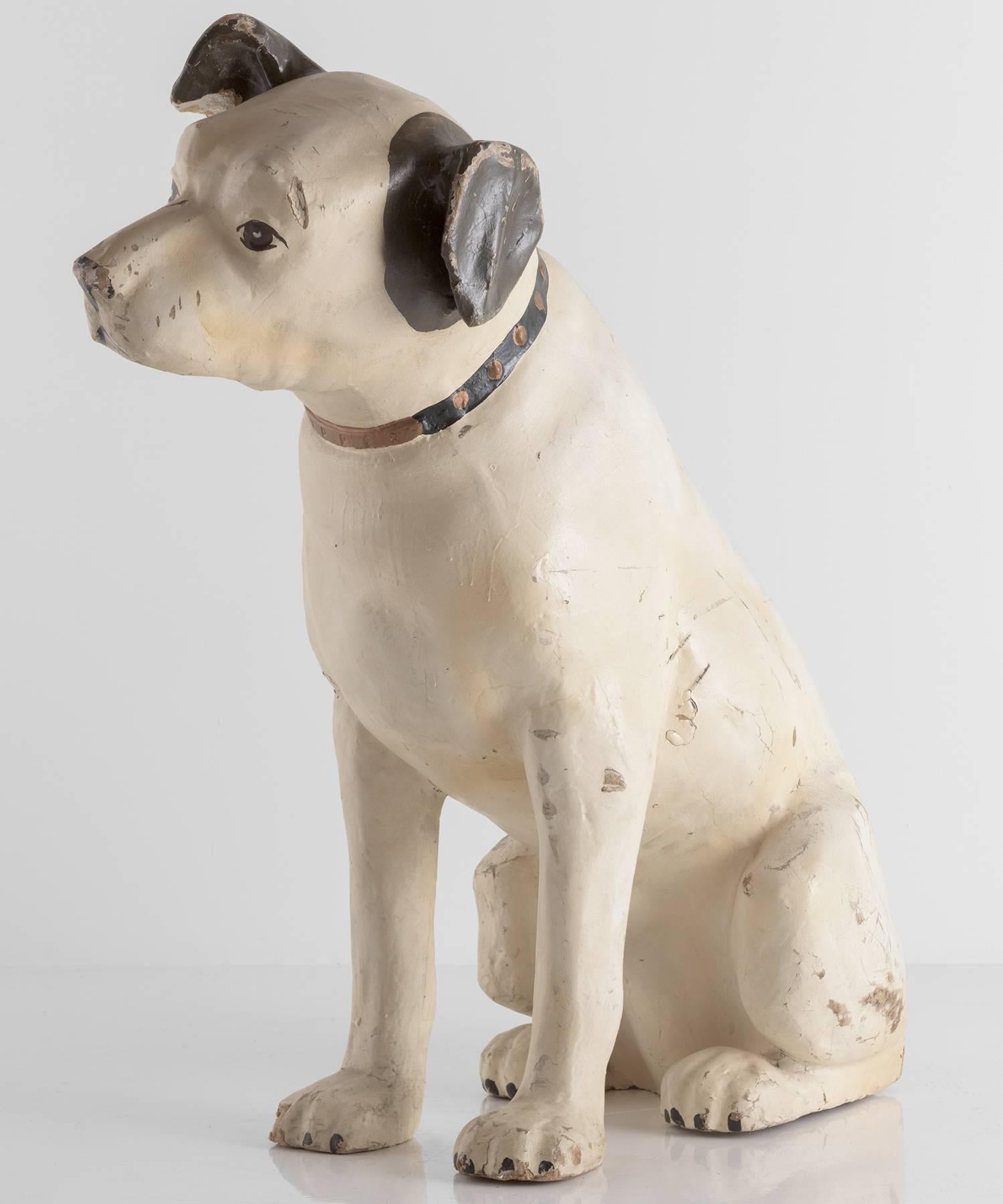 Early 20th Century Papier Mâché RCA Victory Nipper Dog, circa 1920