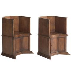 Pair of Gothic Oak Cathedral Chairs, circa 1800 2