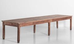 Six-Leg Dining Table with Scrubbed Top