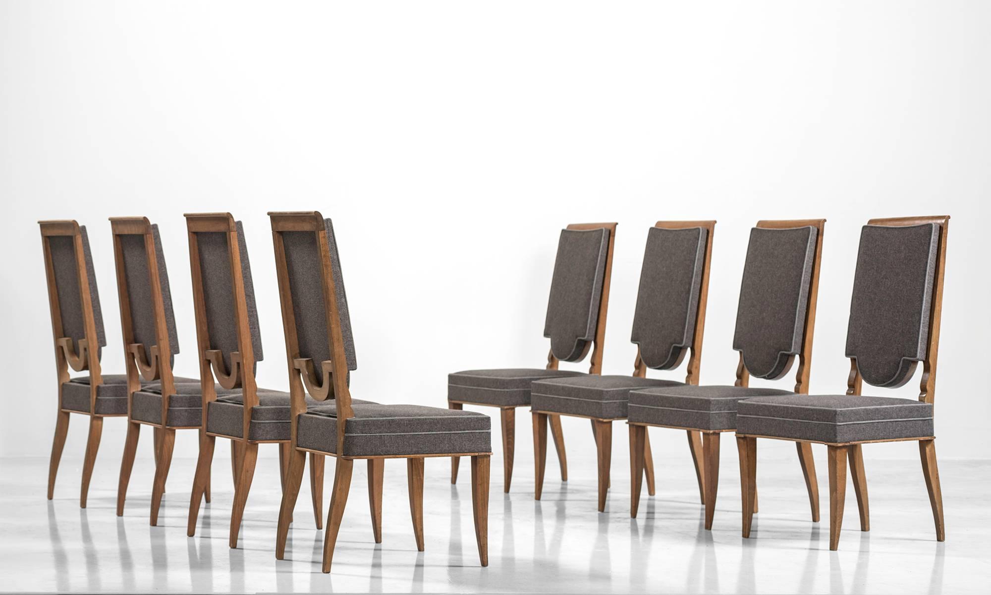Set of eight beach dining chairs.