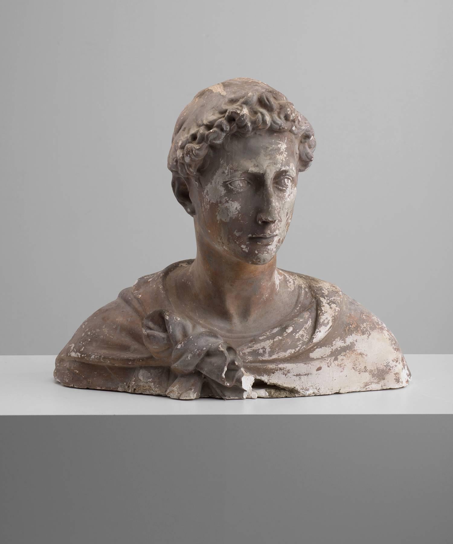 Large plaster maquette of Classical bust, circa 1860

Plaster maquette of classical youth.