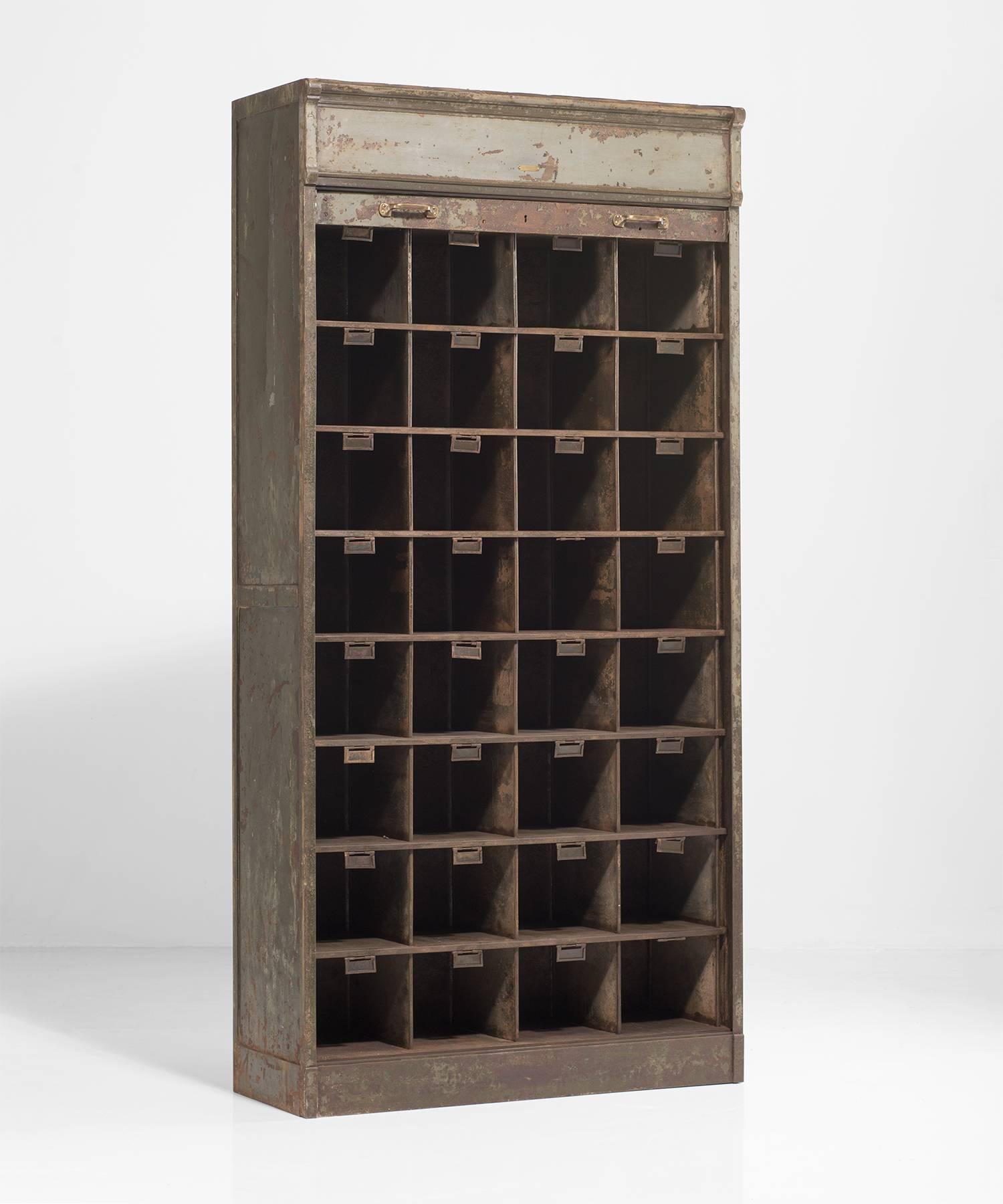 Painted Industrial Roller Cabinet by Strafers, circa 1930