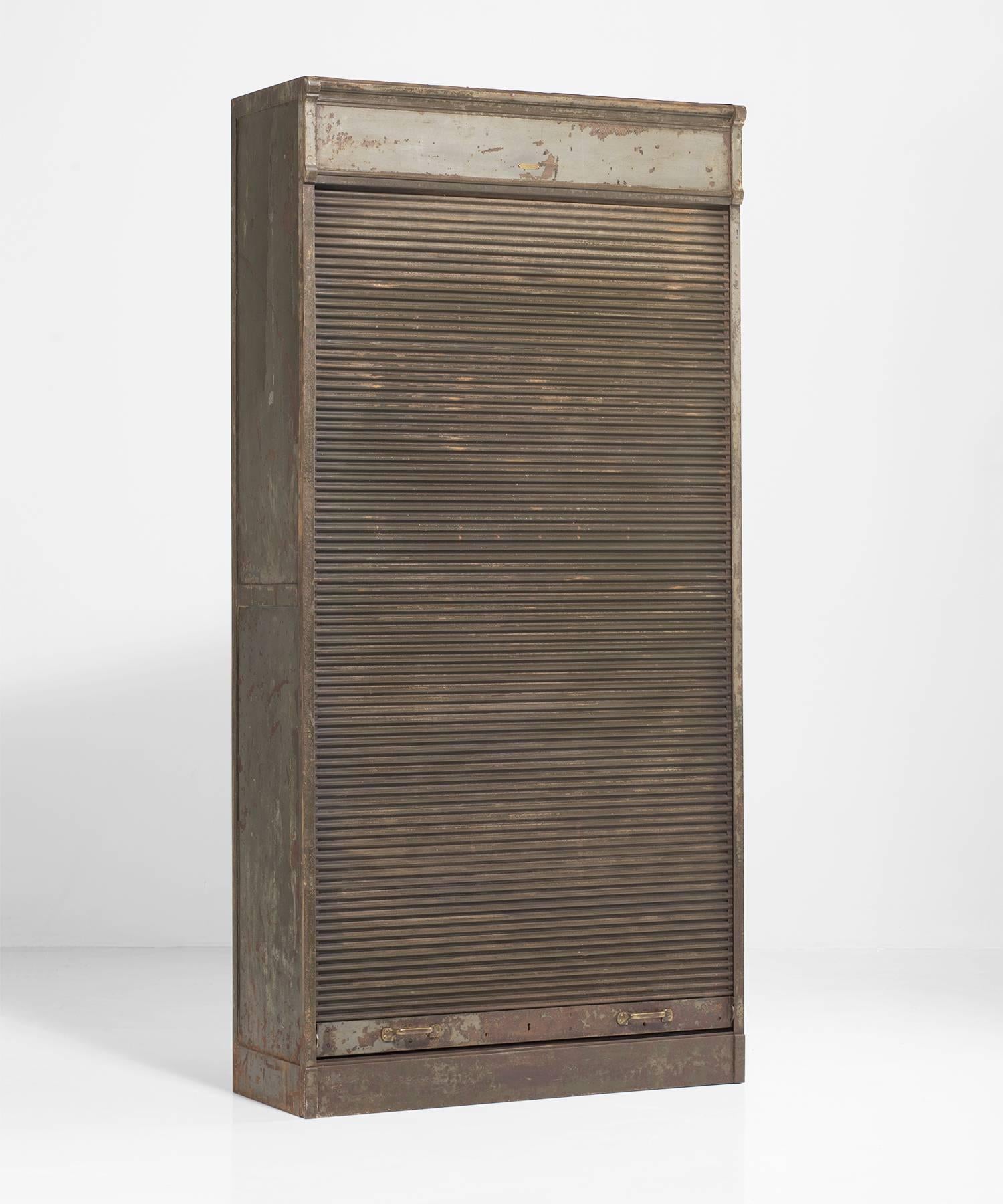 French Industrial Roller Cabinet by Strafers, circa 1930