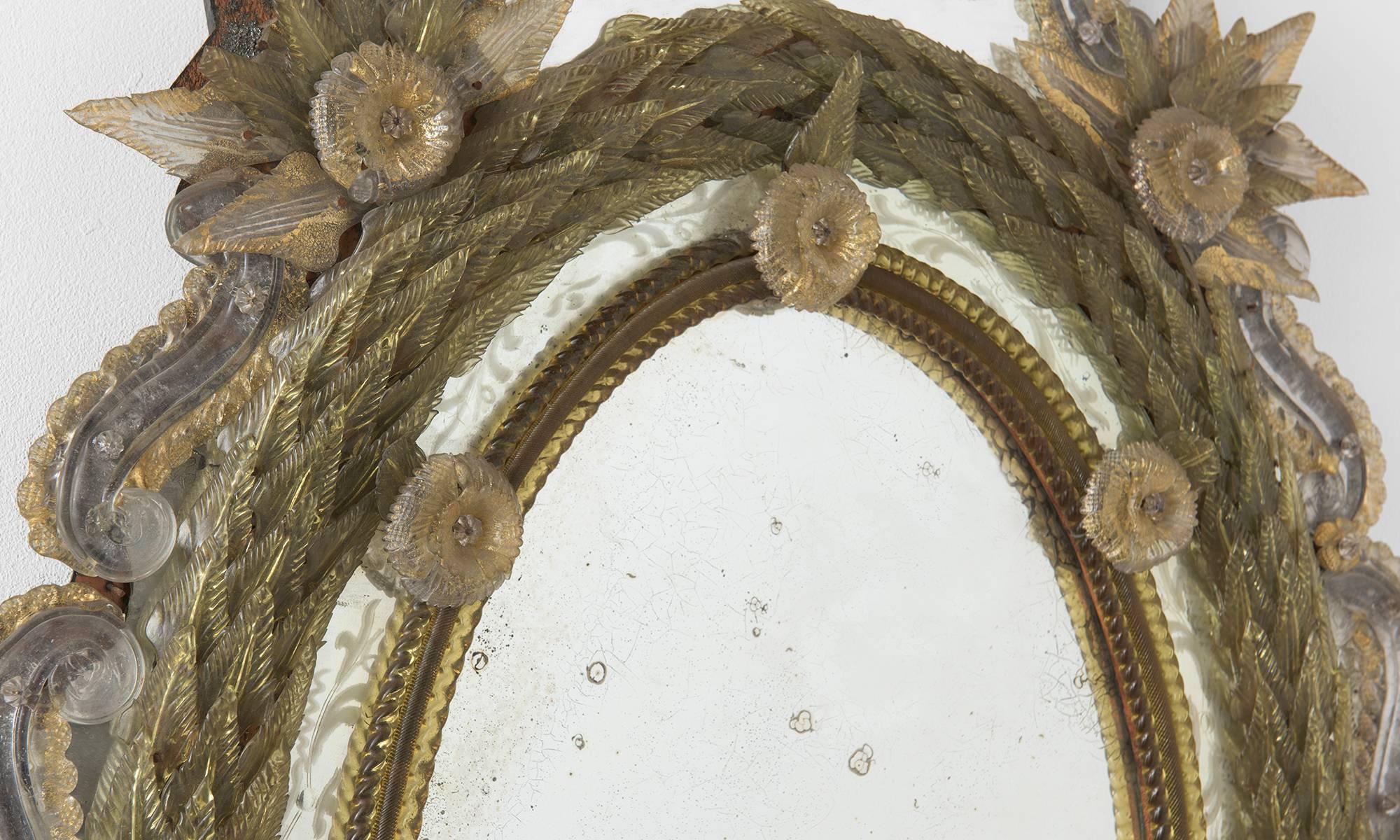 Ornate Venetian Murano Glass Mirror, circa 1810 1