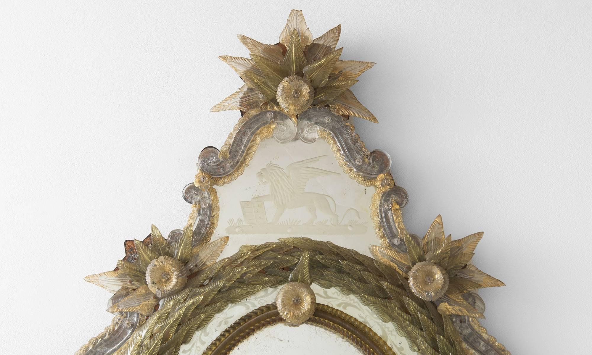 Italian Ornate Venetian Murano Glass Mirror, circa 1810