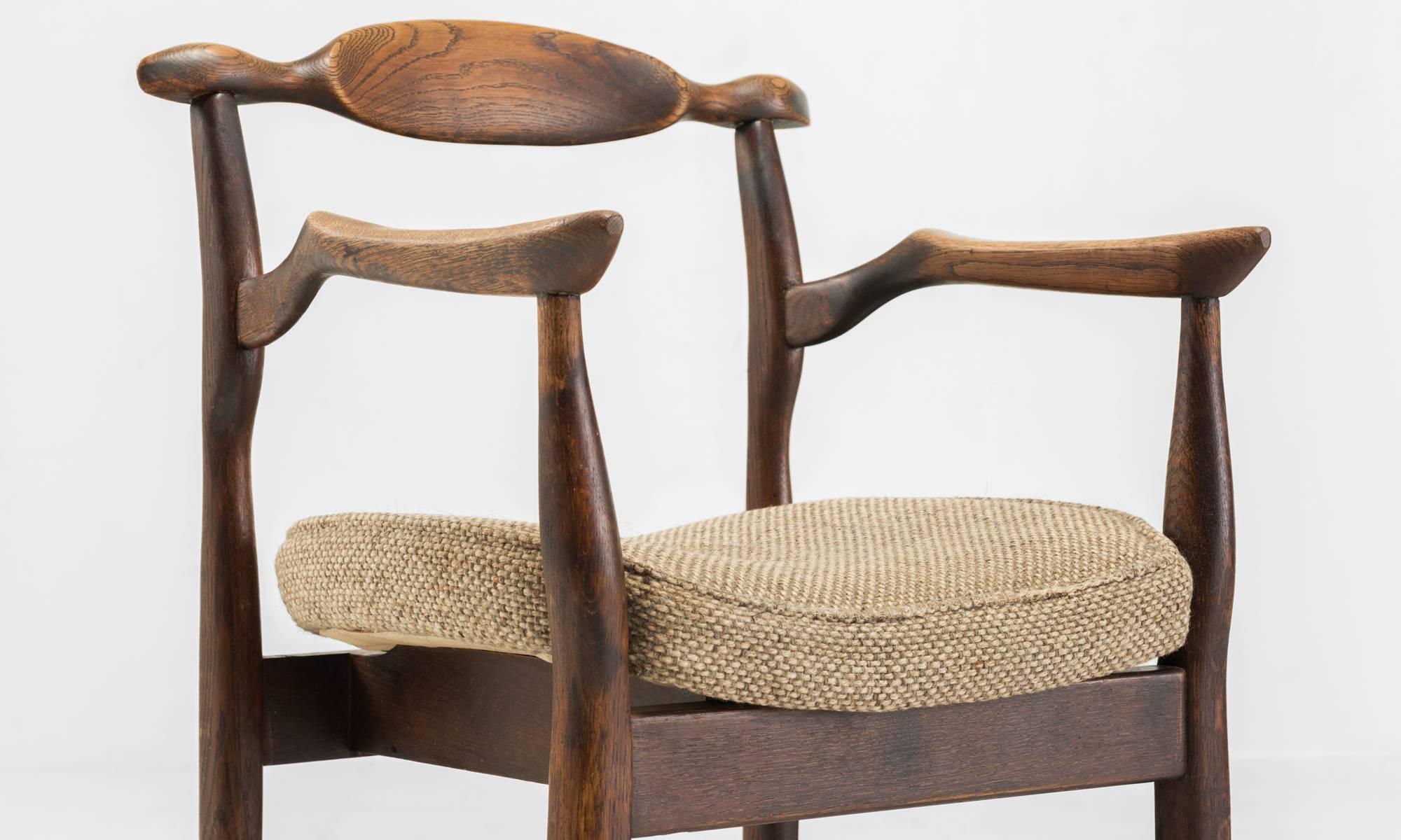 Oak Guillerme et Chambron Armchairs, circa 1960 In Excellent Condition In Culver City, CA
