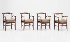 Oak Guillerme et Chambron Armchairs, circa 1960
