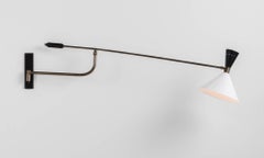 Lámpara de brazo móvil en crema y latón, Made in Italy