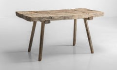 Oak Butcher's Block Table, circa 1890