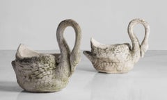 Cast Concrete Garden Swan Planter, circa 1950