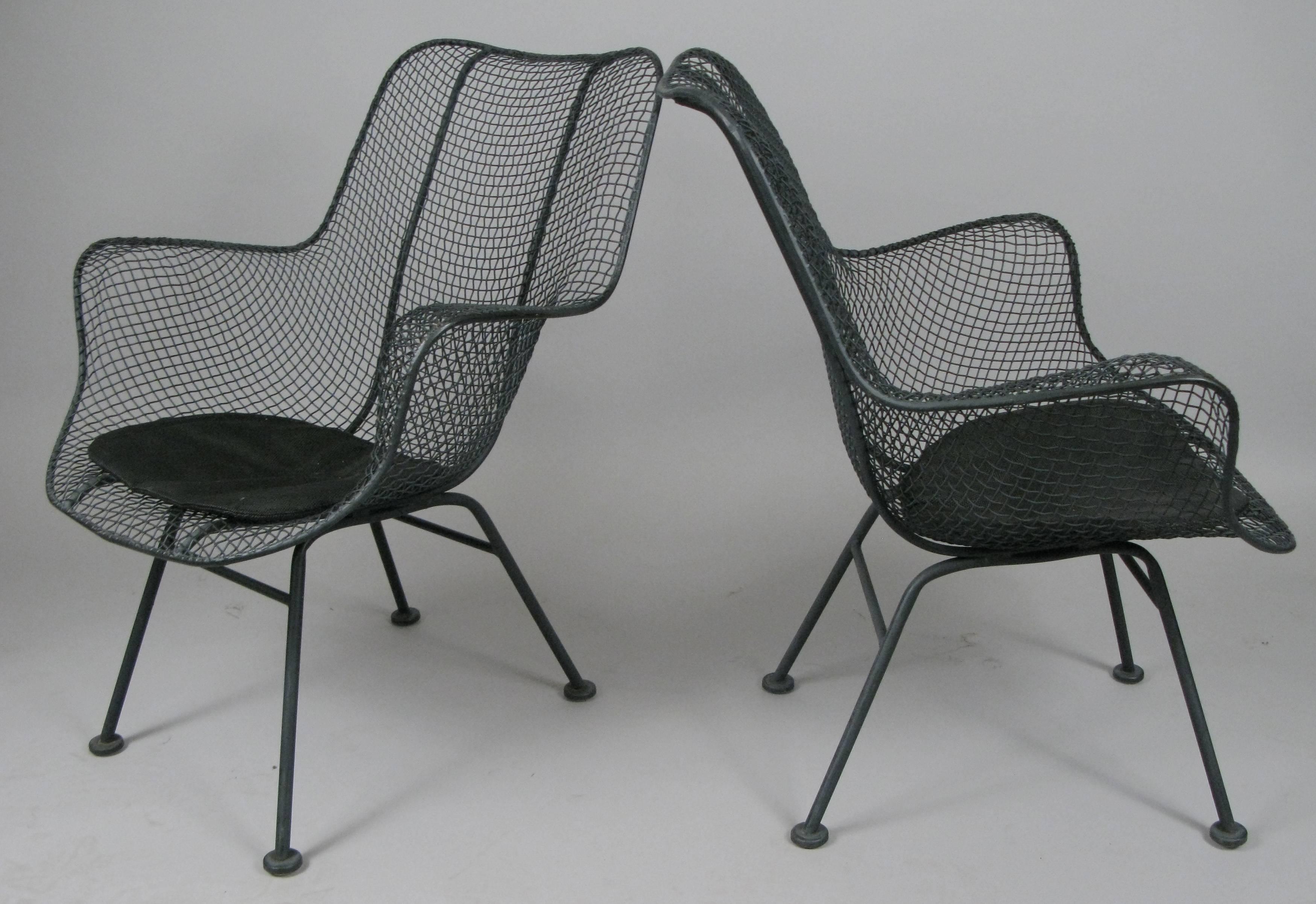 Mid-Century Modern Pair of Vintage High Back Lounge Chairs by Russell Woodard