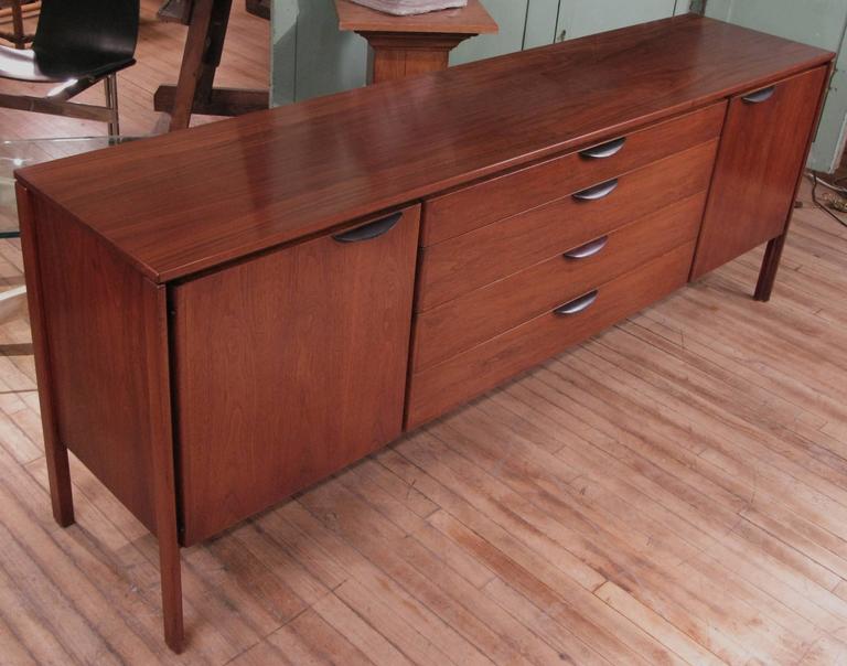 Impressive Large 1950s Walnut Credenza by Jens Risom at 1stDibs