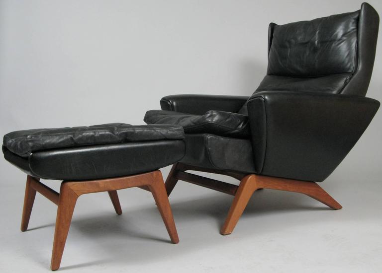 Vintage Leather Lounge Chair And Ottoman By Georg Thams At 1stdibs Scandinavian Modern Vintage Leather Lounge Chair And Ottoman By Georg Thams For