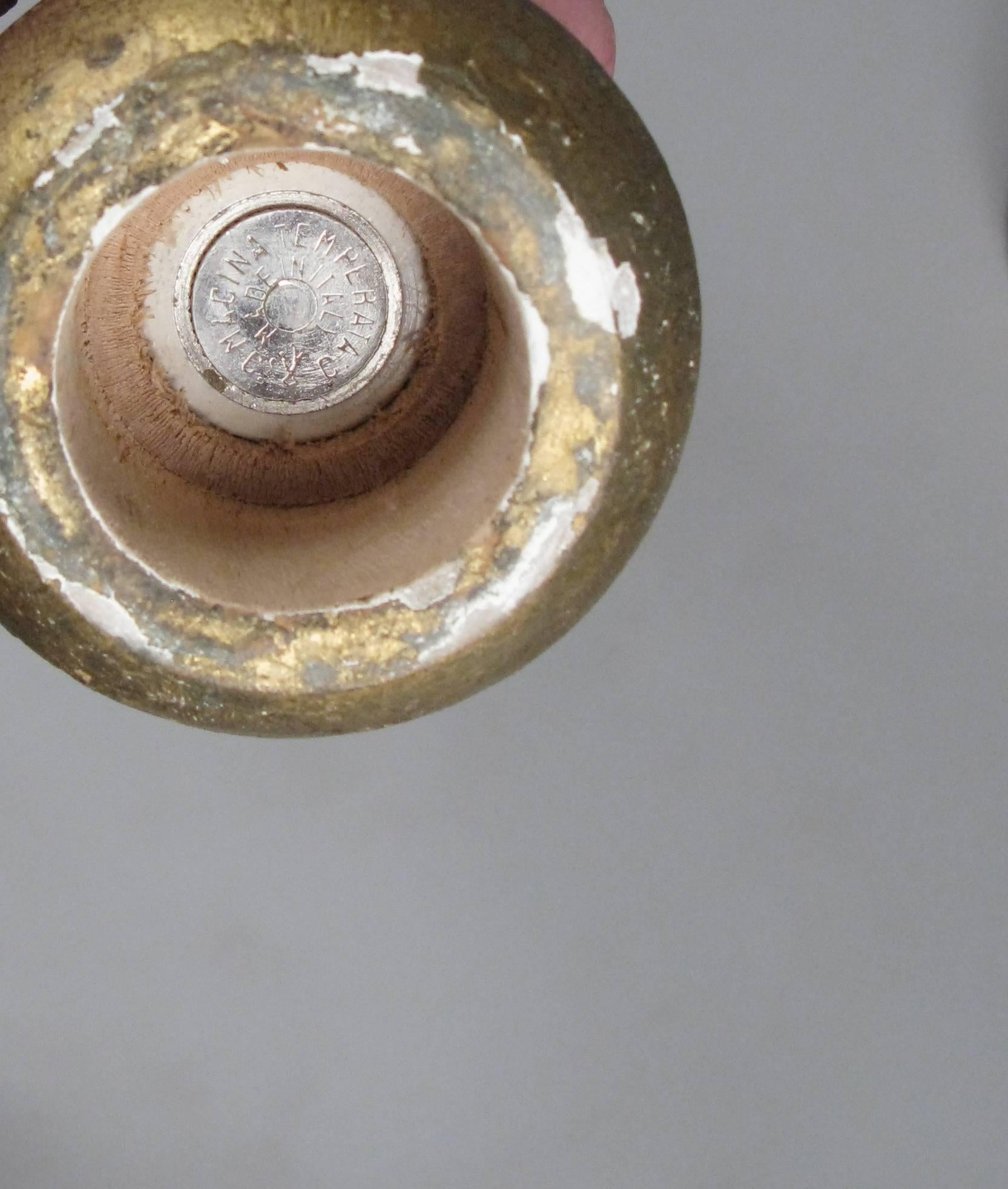 Vintage 1960s Italian Floor Standing Gold Leaf Pepper Mill at 1stDibs