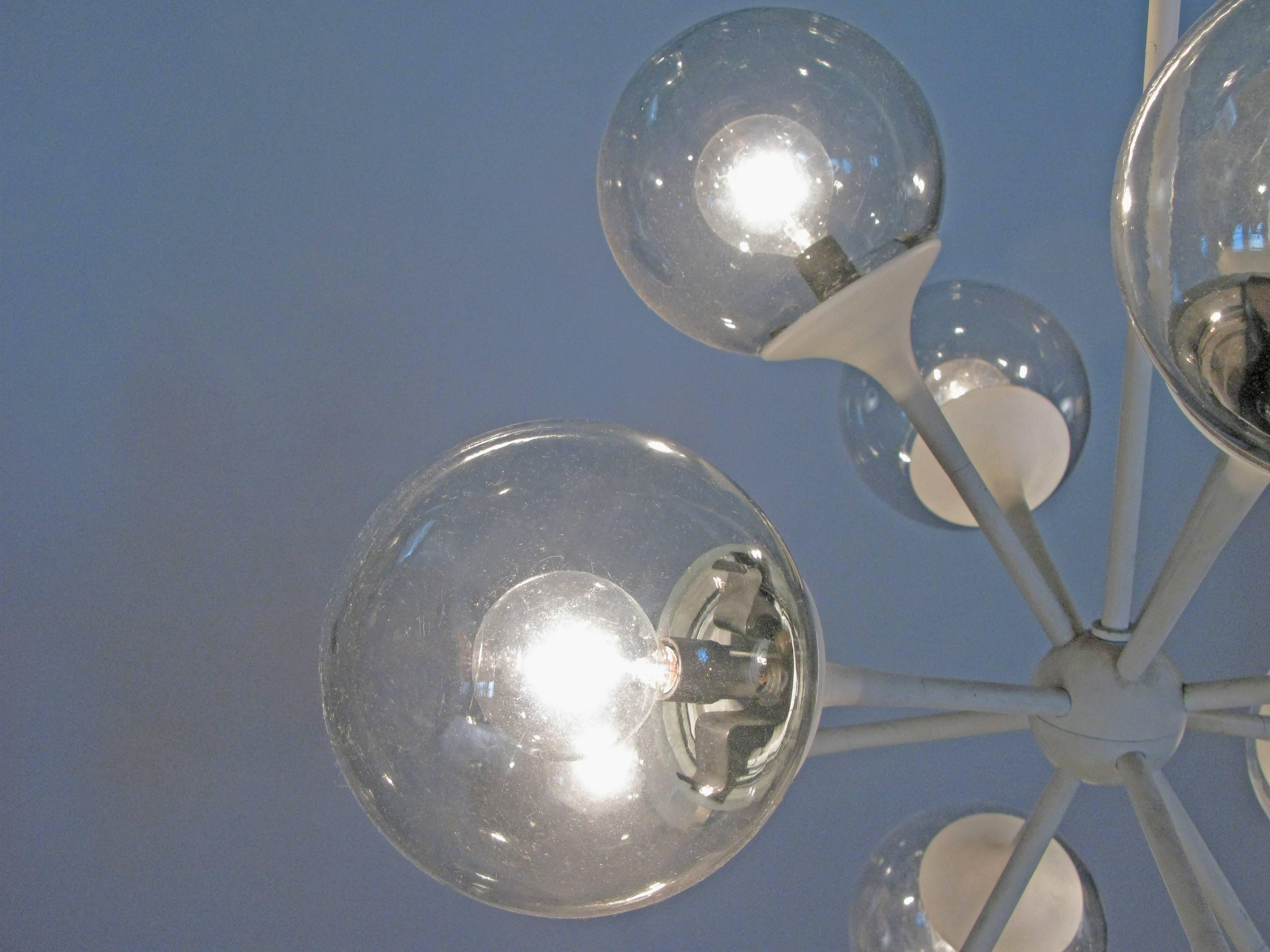 Mid-Century Modern Blown Glass Sputnik Chandelier by Lightolier