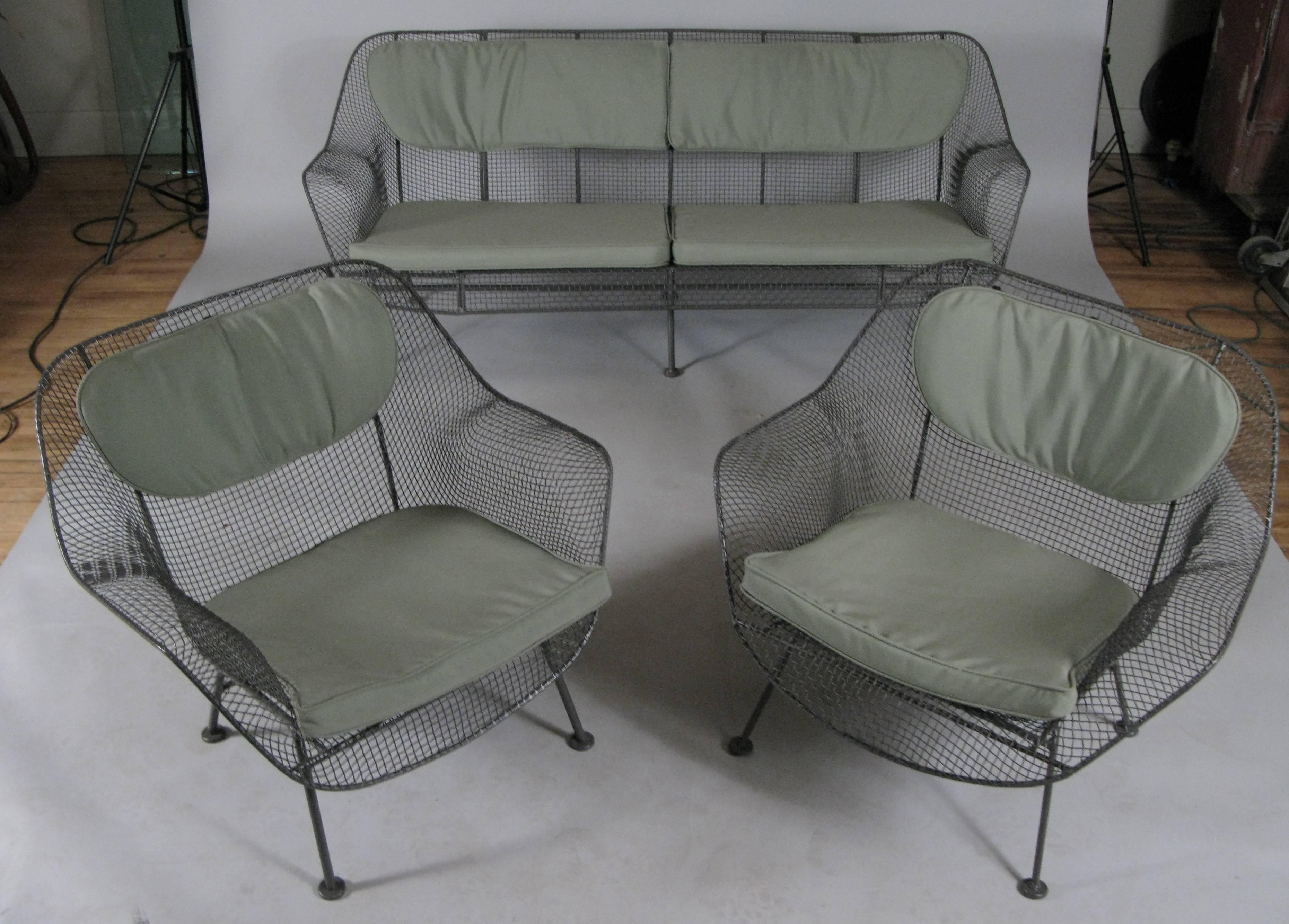American Sculptura Sofa and Pair of Lounge Chairs by Russell Woodard