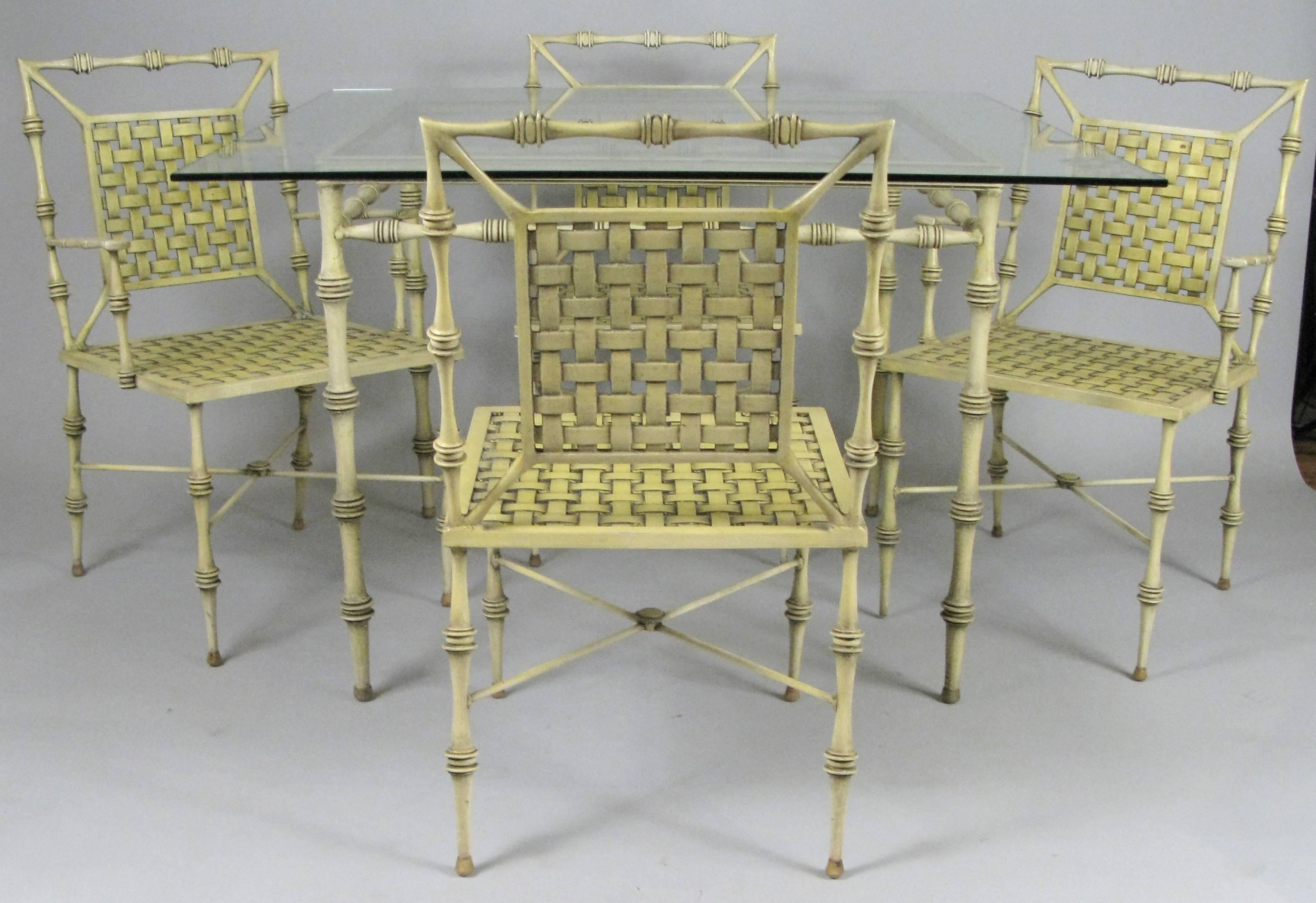 Vintage 1960s Aluminum Dining Set by Phyllis Morris In Good Condition In Hudson, NY