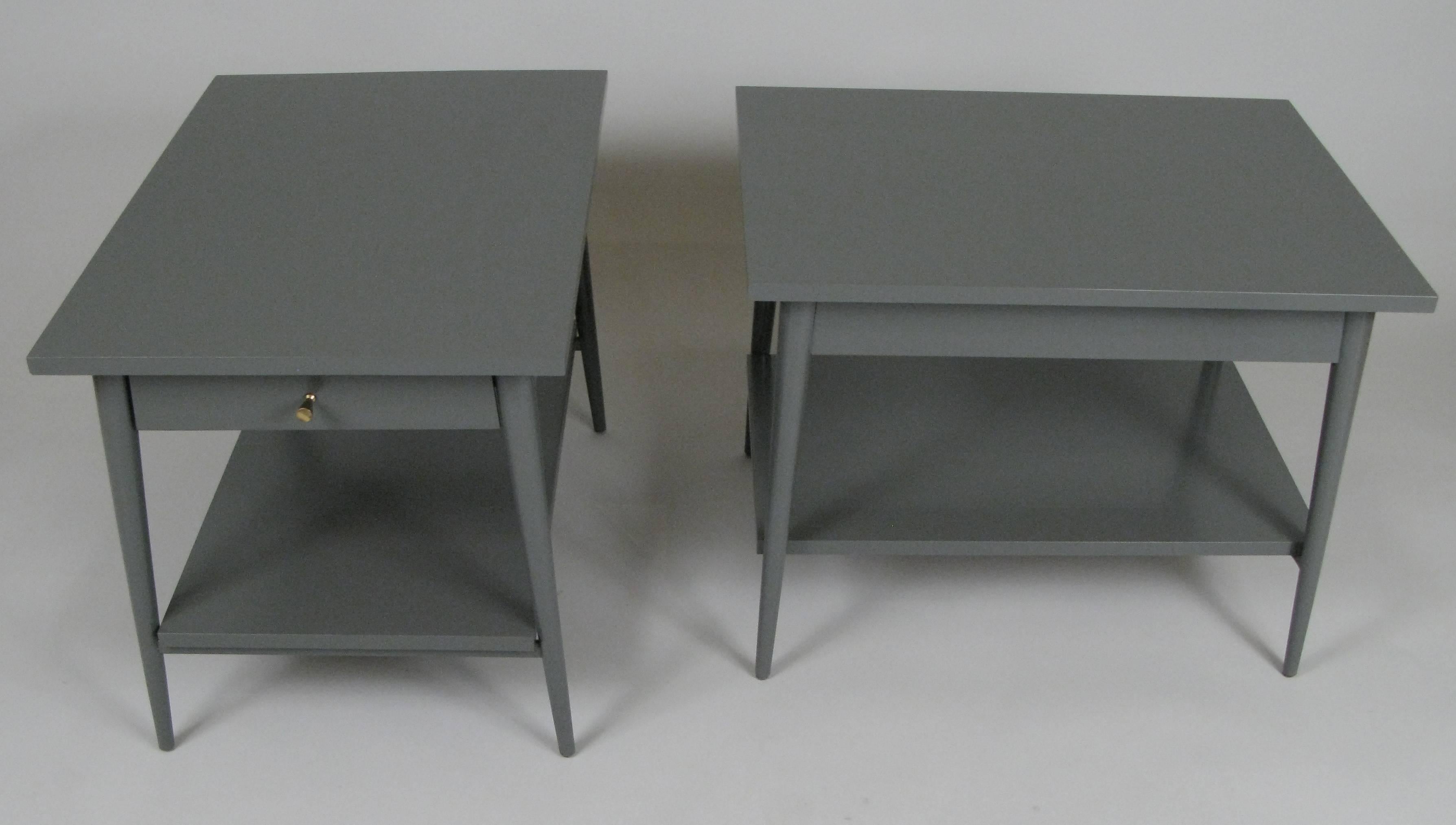 American Pair of Lacquered 1950s Nightstands by Paul McCobb