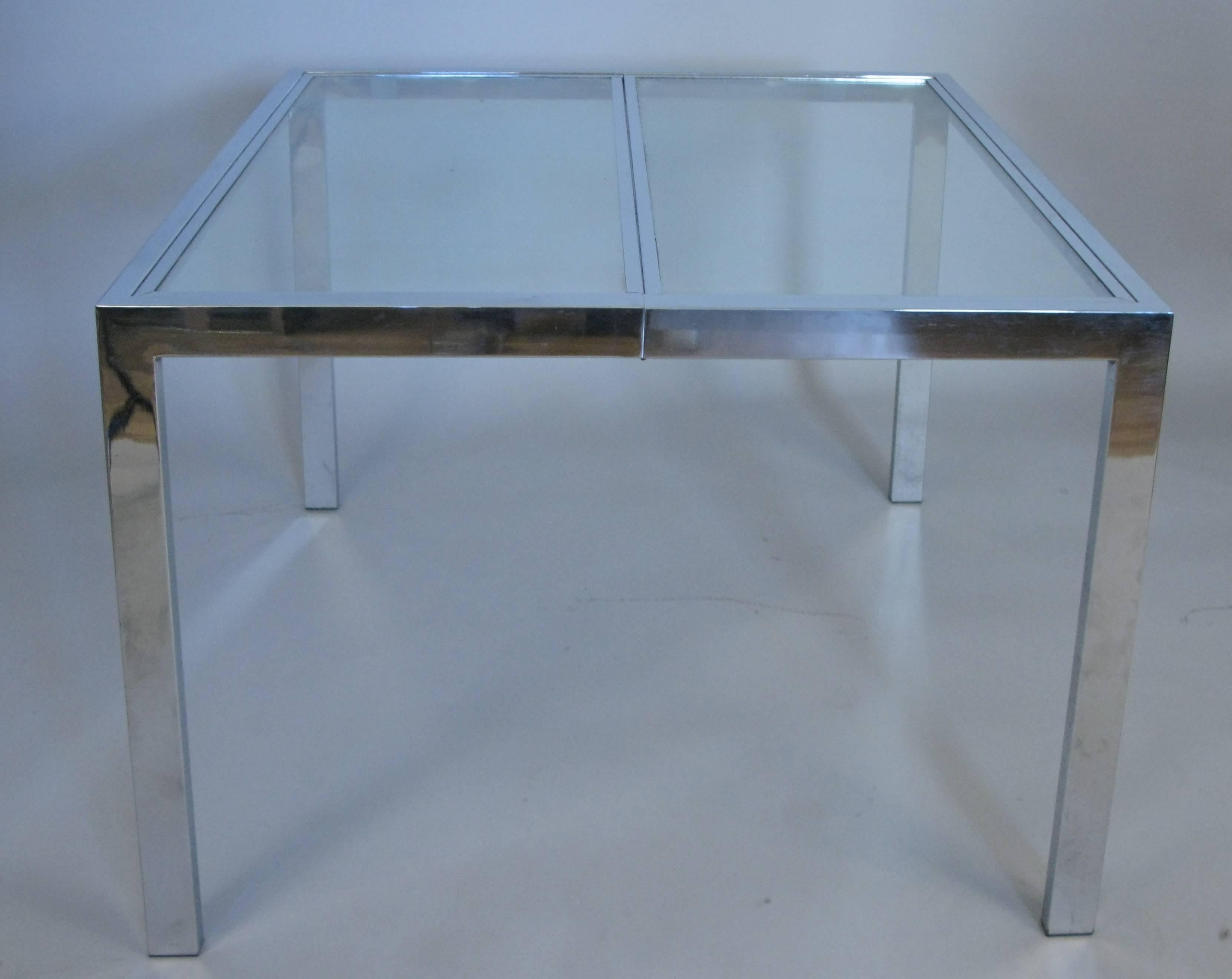 vintage chrome and glass dining table