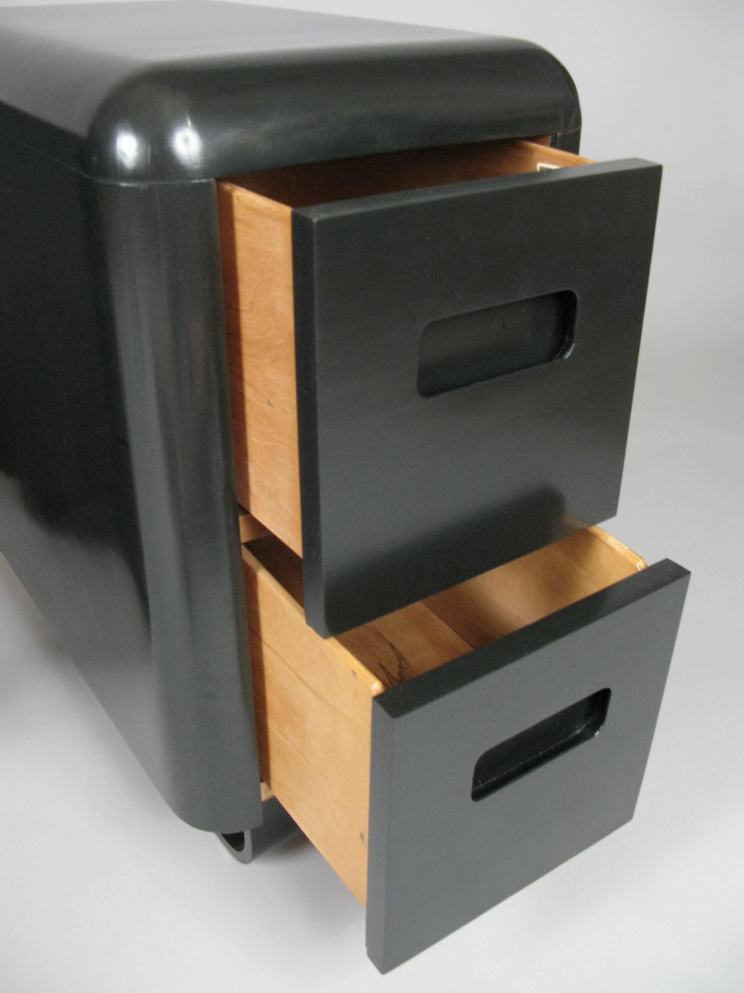 Pair of Ebonized 1940s Nightstands by Paul Goldman In Excellent Condition In Hudson, NY