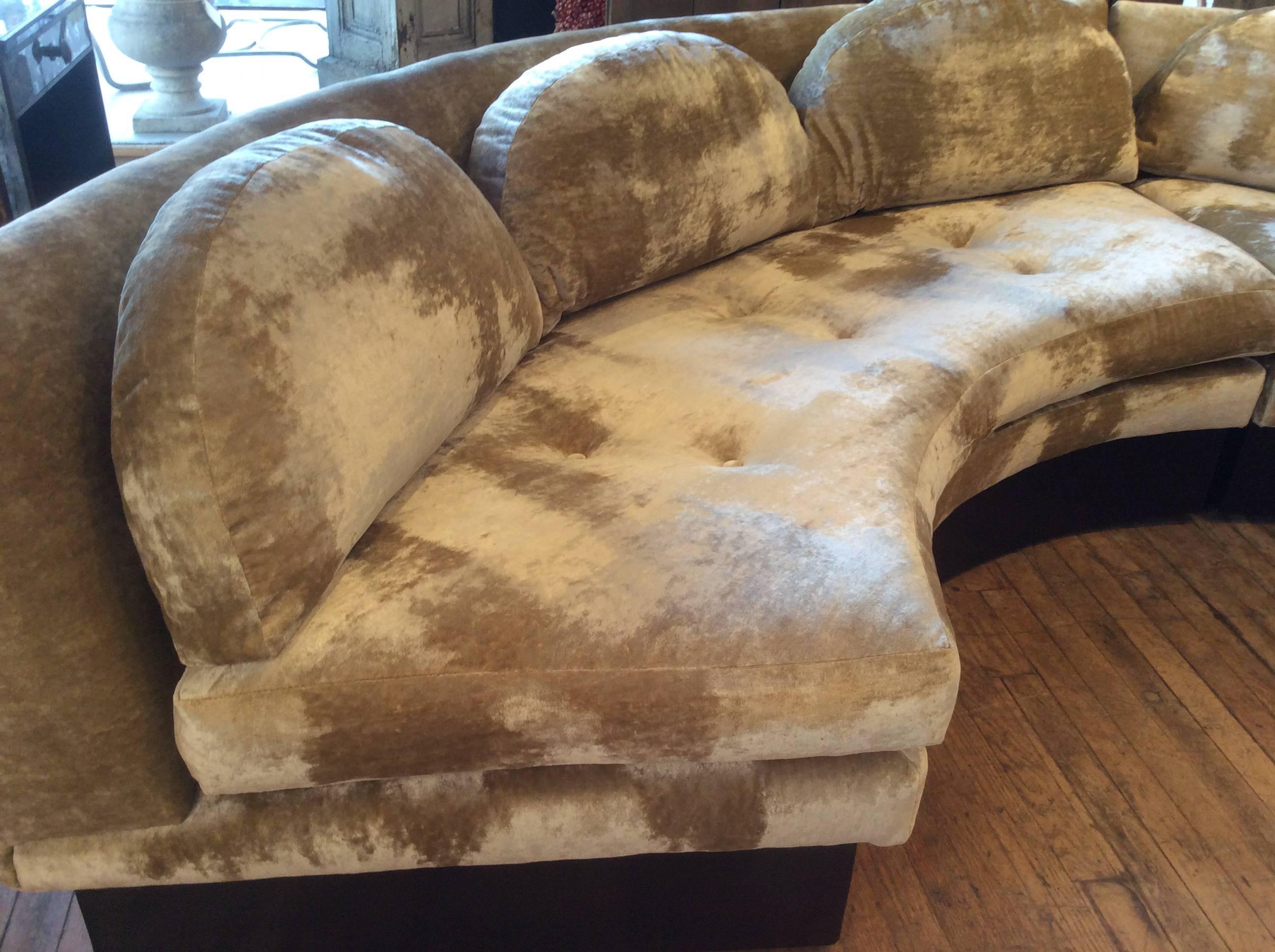 Mid-Century Modern Vintage Curved Sectional Sofa by Adrian Pearsall for Craft Associates