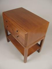 Pair of 1950s Two-Drawer Walnut Nightstands