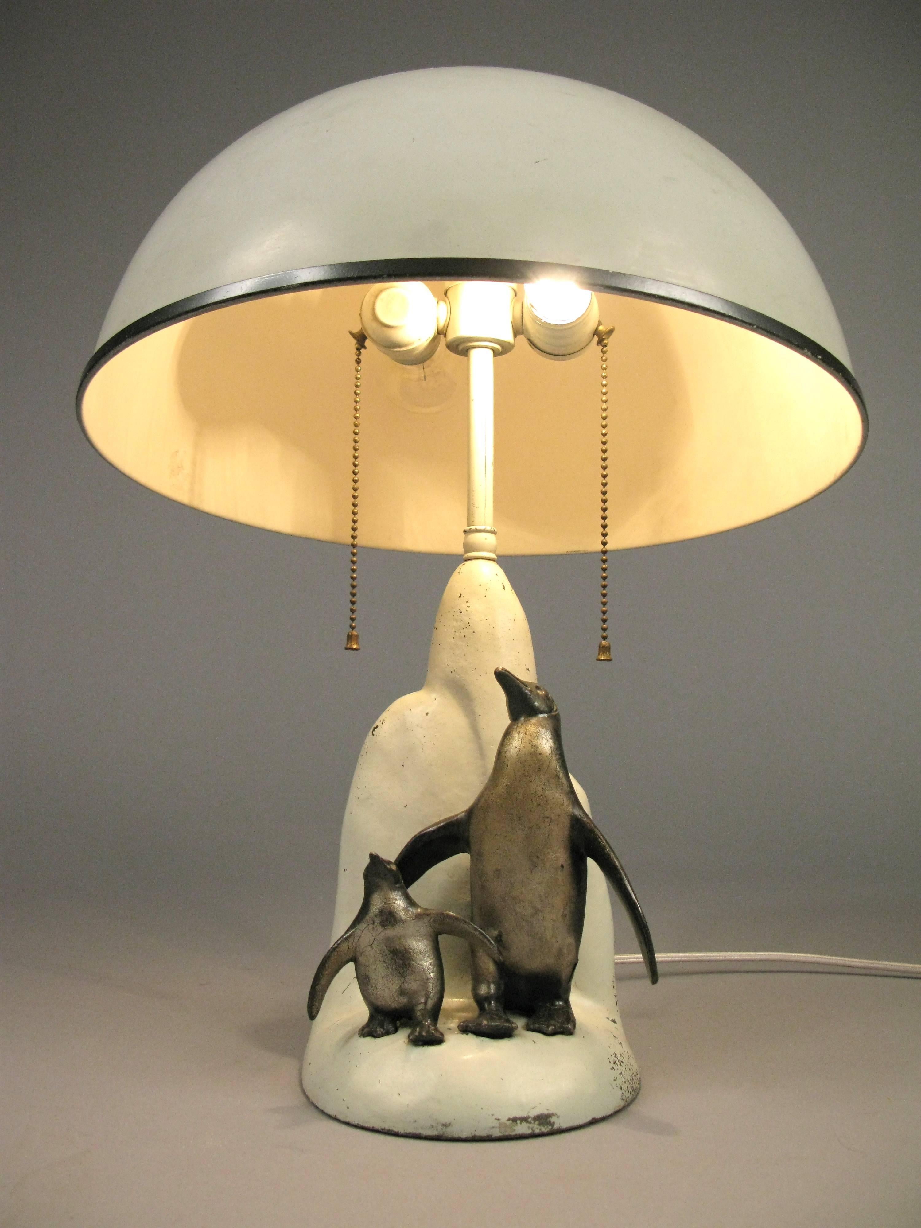 American Vintage 1940s Penguin and Iceberg Lamp by McClelland Barclay