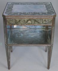 Pair of 1940s Eglomise Mirrored Nightstands