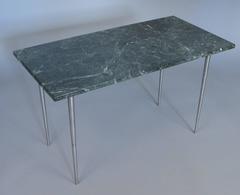 Vintage 1970s Steel and Marble Table