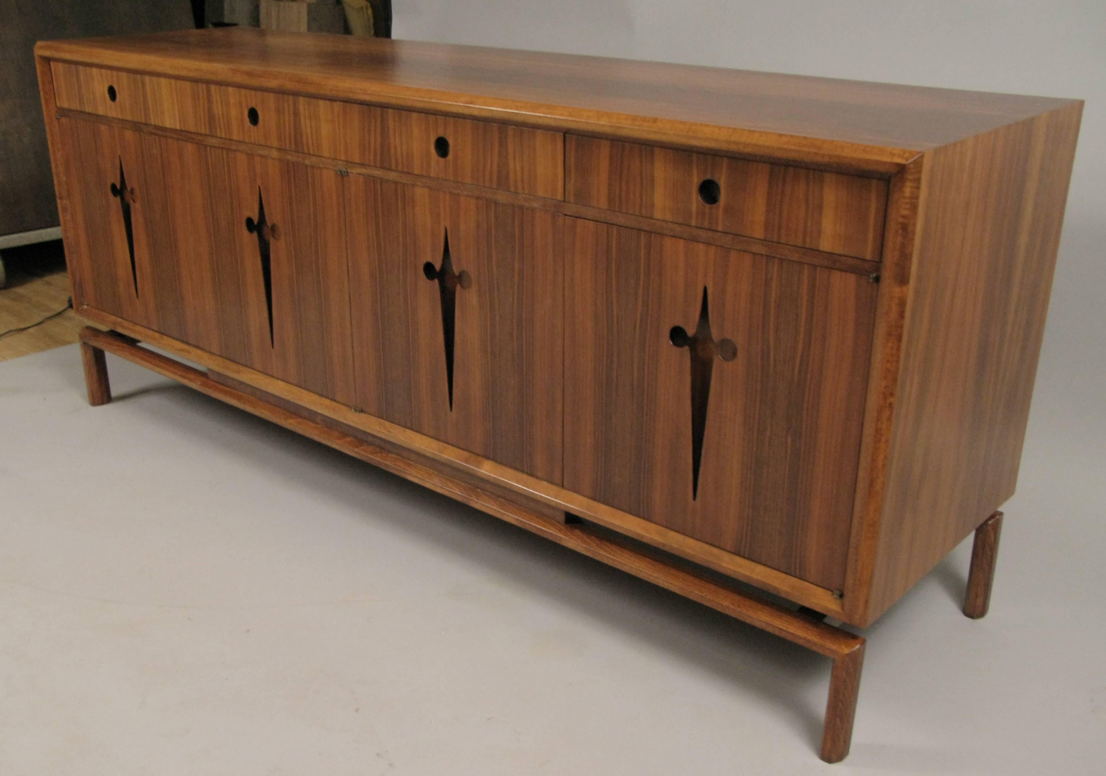 Vintage Swedish 1950s Walnut Credenza by Edmund Spence In Excellent Condition In Hudson, NY