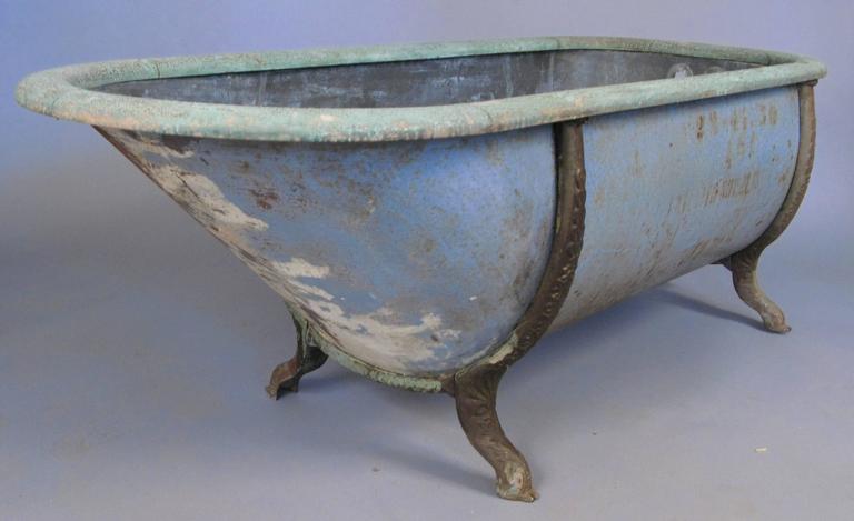 antique late 19th century zinc and cast iron bathtub at 1stdibs