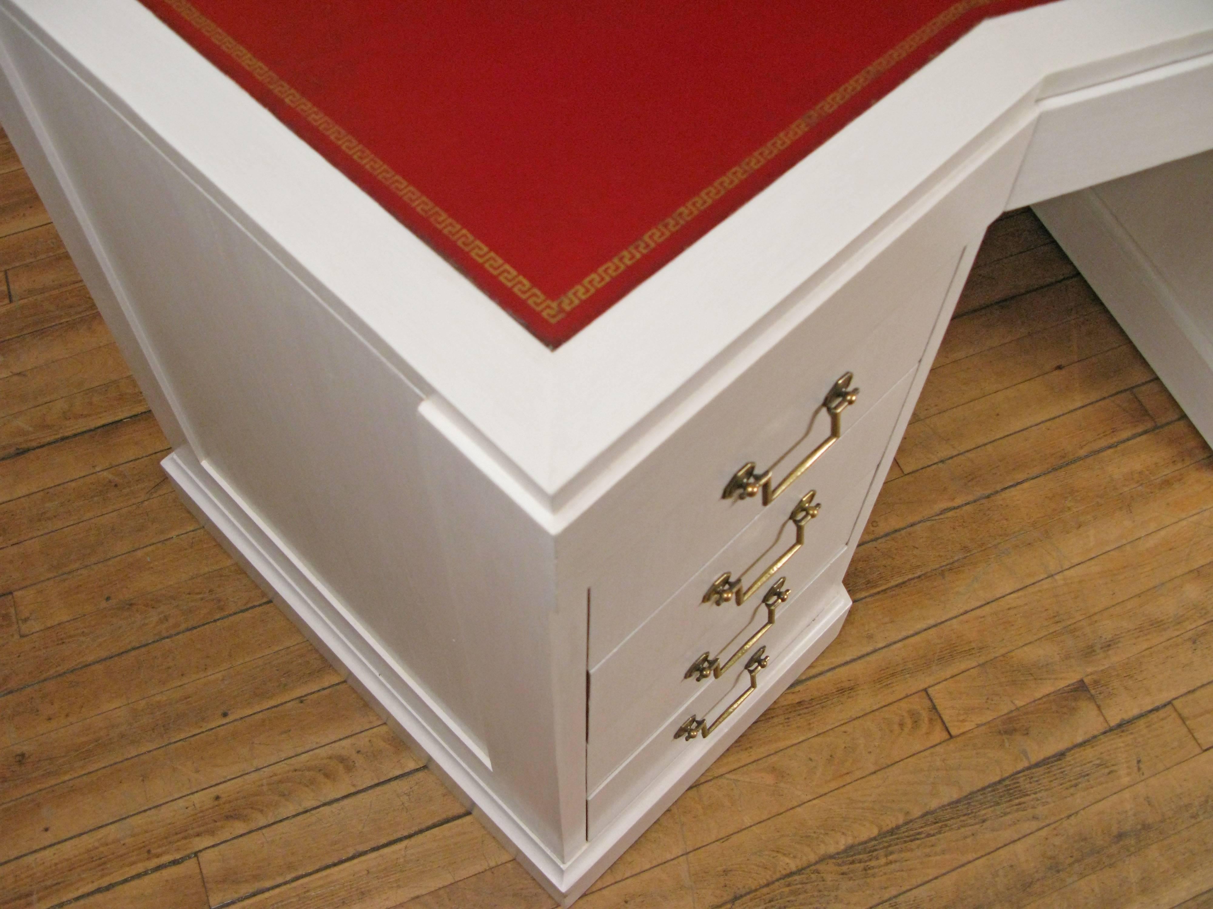 Mid-20th Century Vintage 1940s Leather Top Wing Desk by Grosfeld House