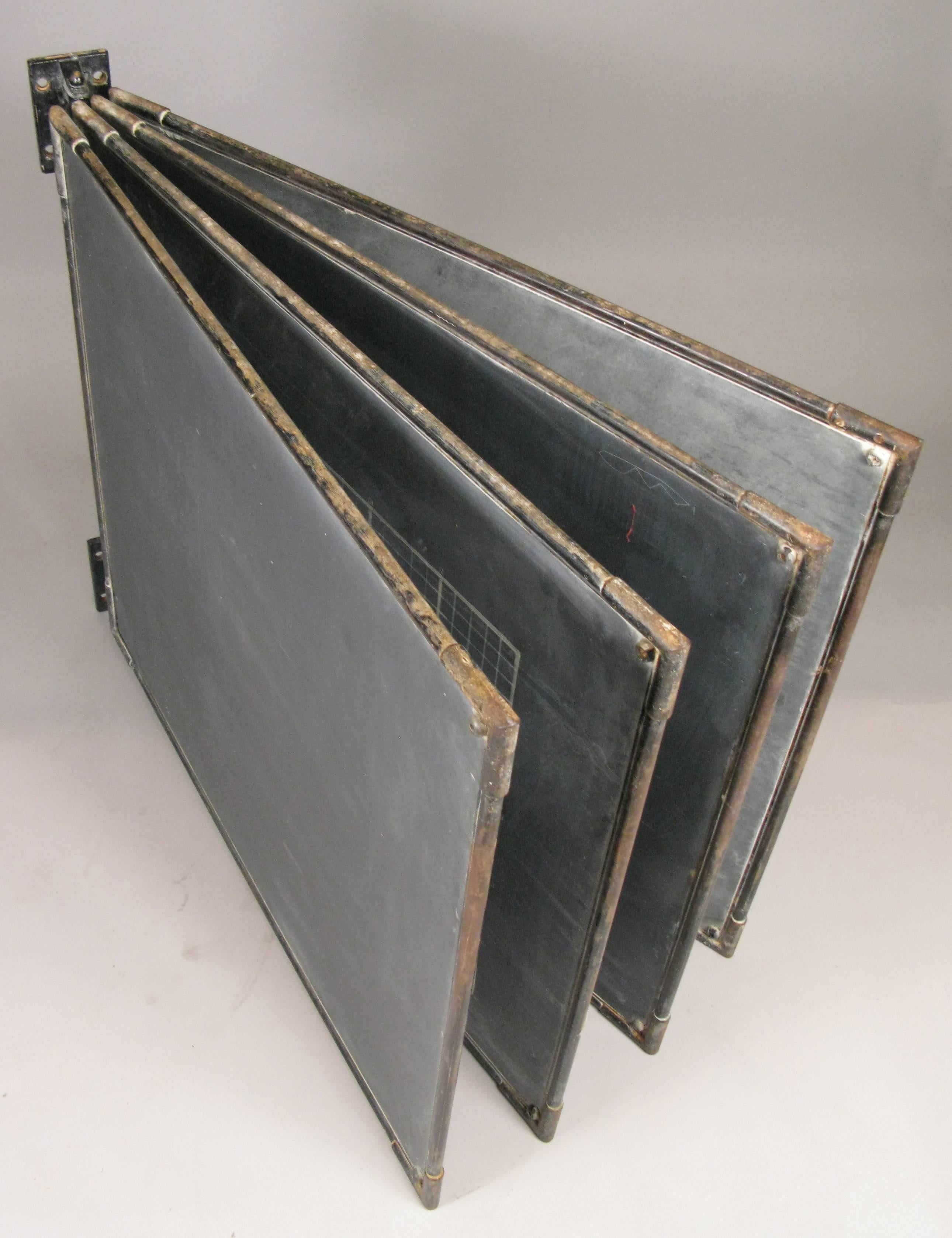 American Set of Antique Cast Iron and Slate Chalkboards