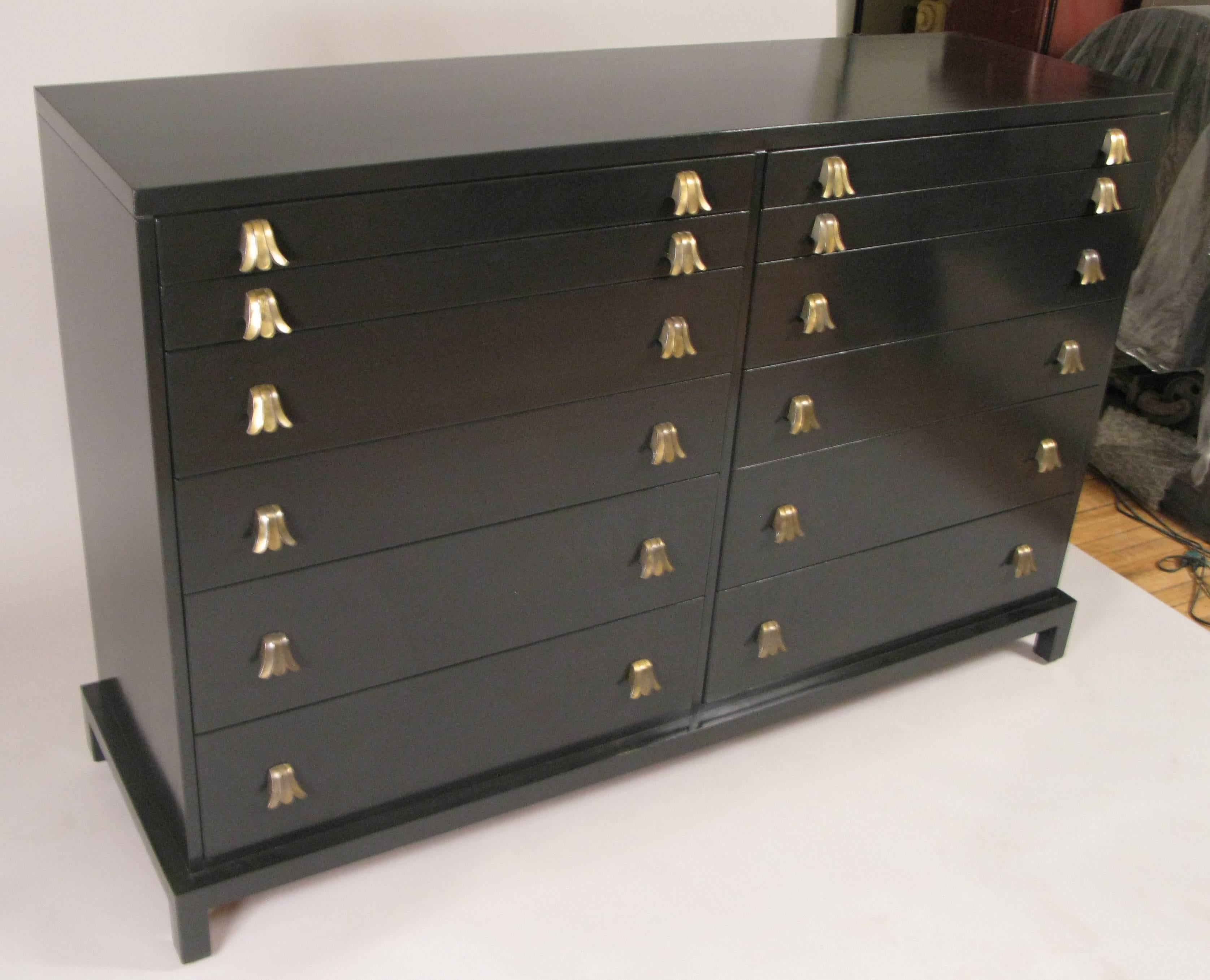 Mid-20th Century Vintage 1950s 12-Drawer Double Chest by Widdicomb
