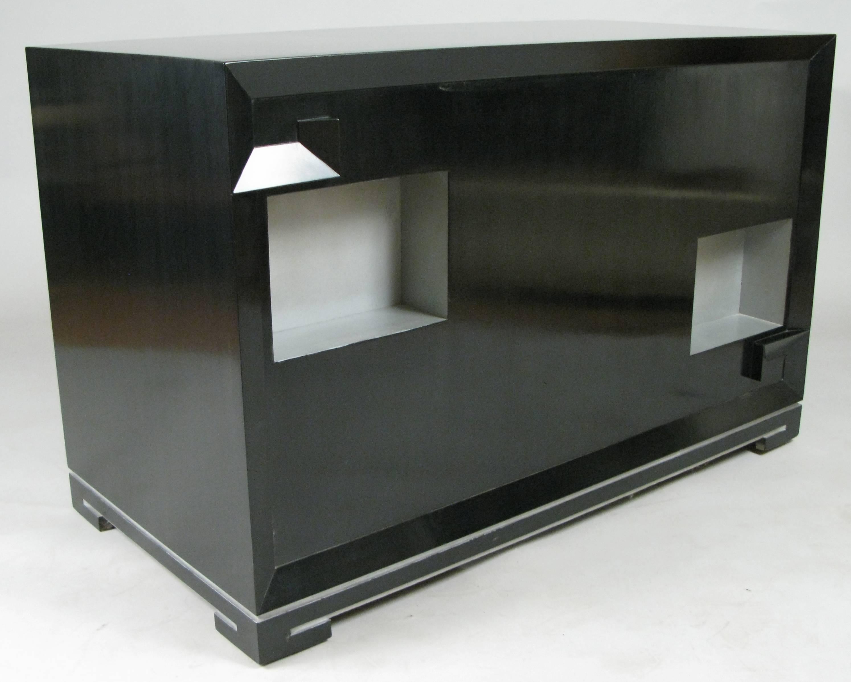 Mid-20th Century Vintage 1940s Ebonized Desk Attributed to Gilbert Rohde