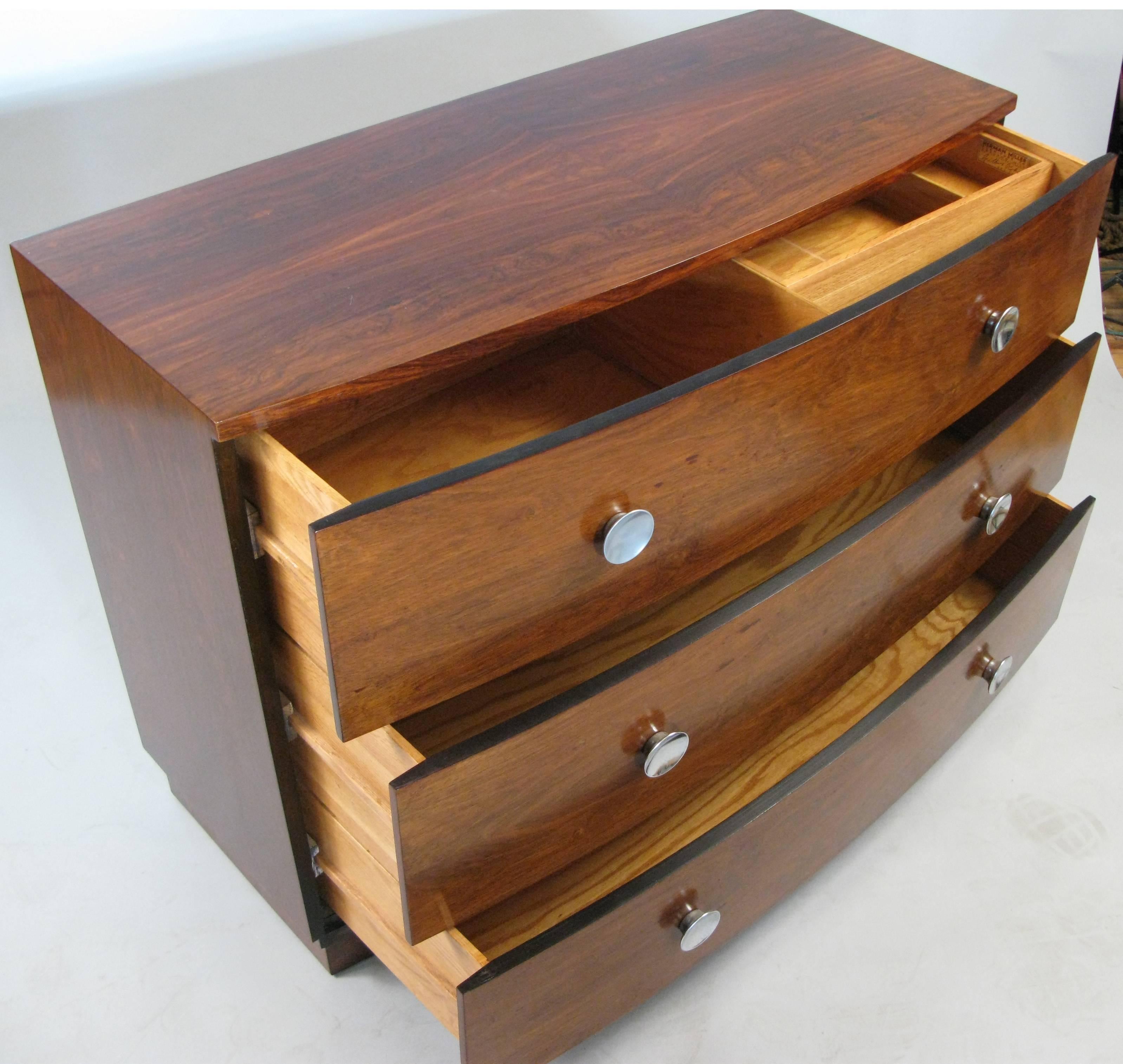 1940s Rosewood Chests by Gilbert Rohde for Herman Miller In Excellent Condition In Hudson, NY