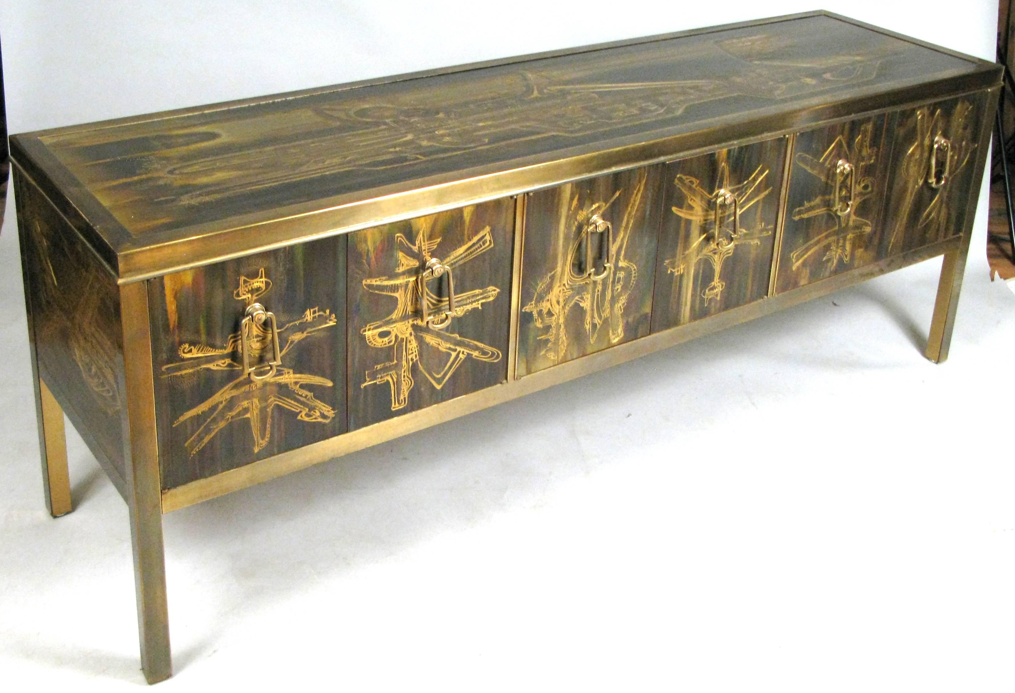 American Outstanding Brass Cabinet by Bernhard Rohne for Mastercraft