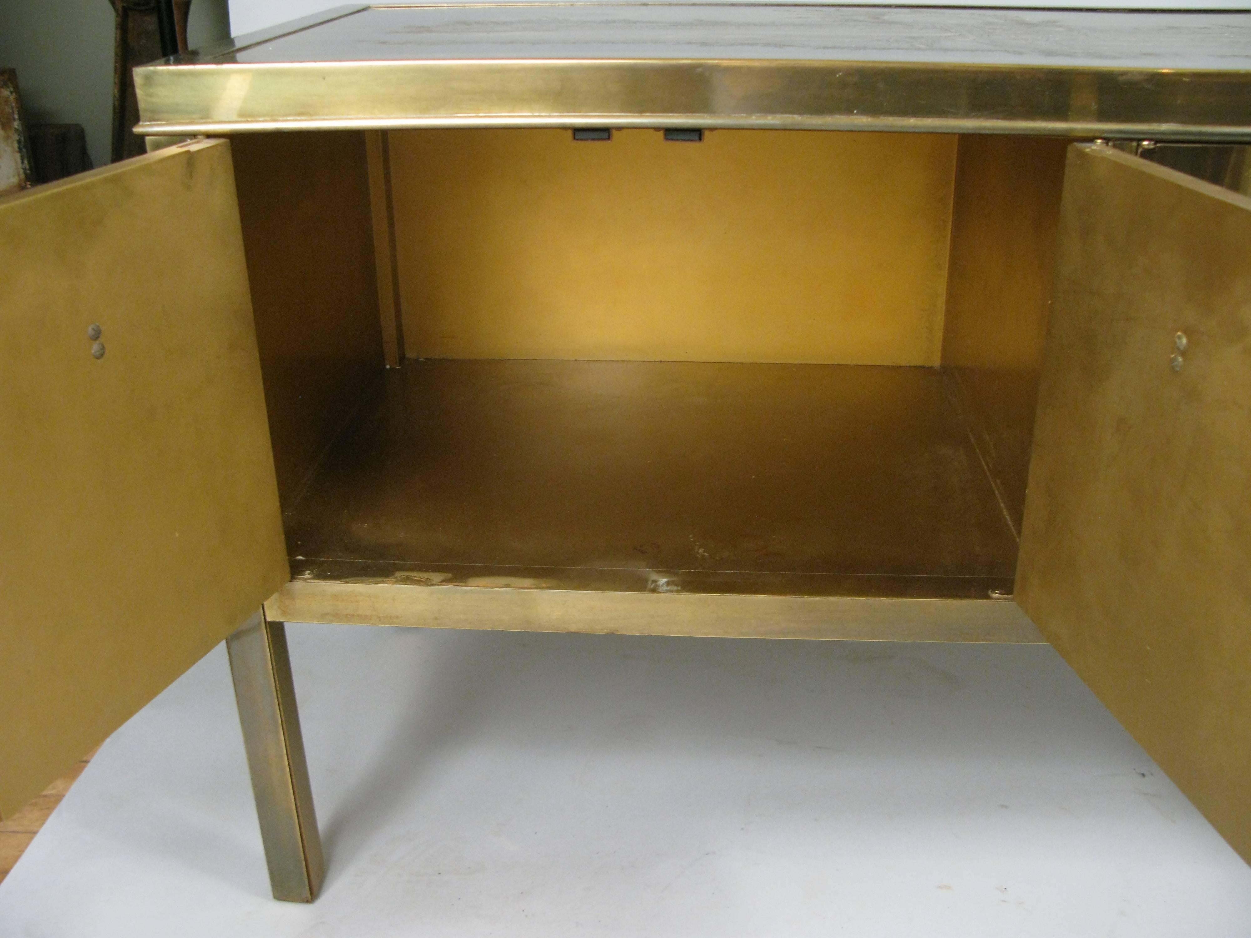 Outstanding Brass Cabinet by Bernhard Rohne for Mastercraft In Good Condition In Hudson, NY