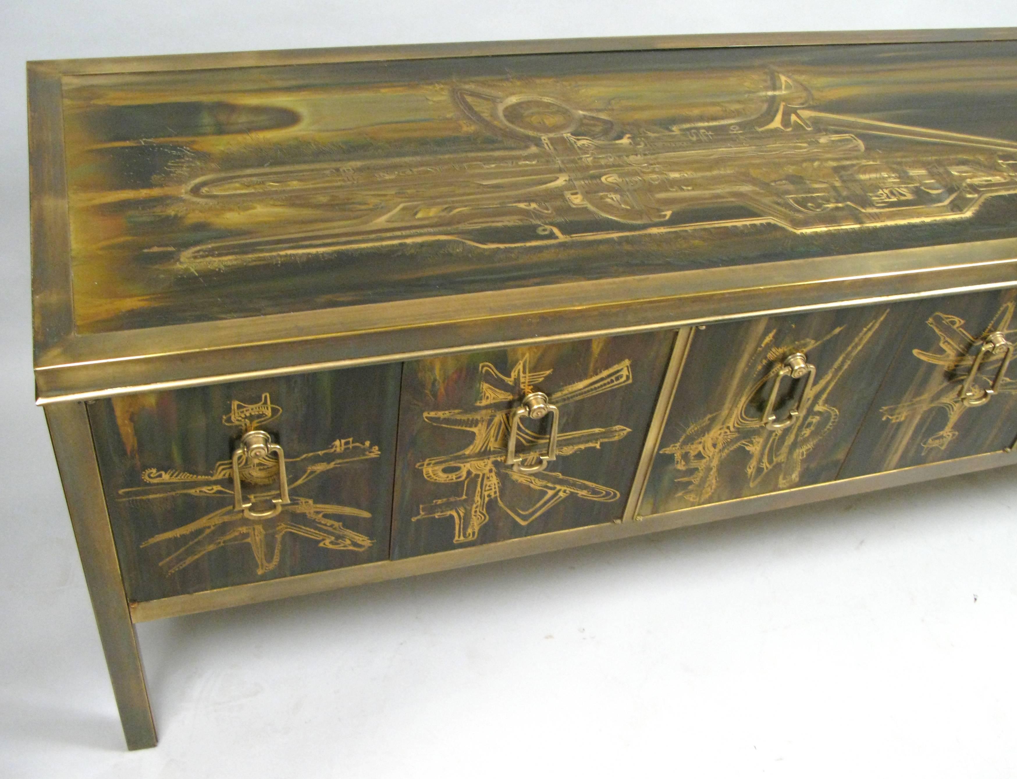 Outstanding Brass Cabinet by Bernhard Rohne for Mastercraft 1