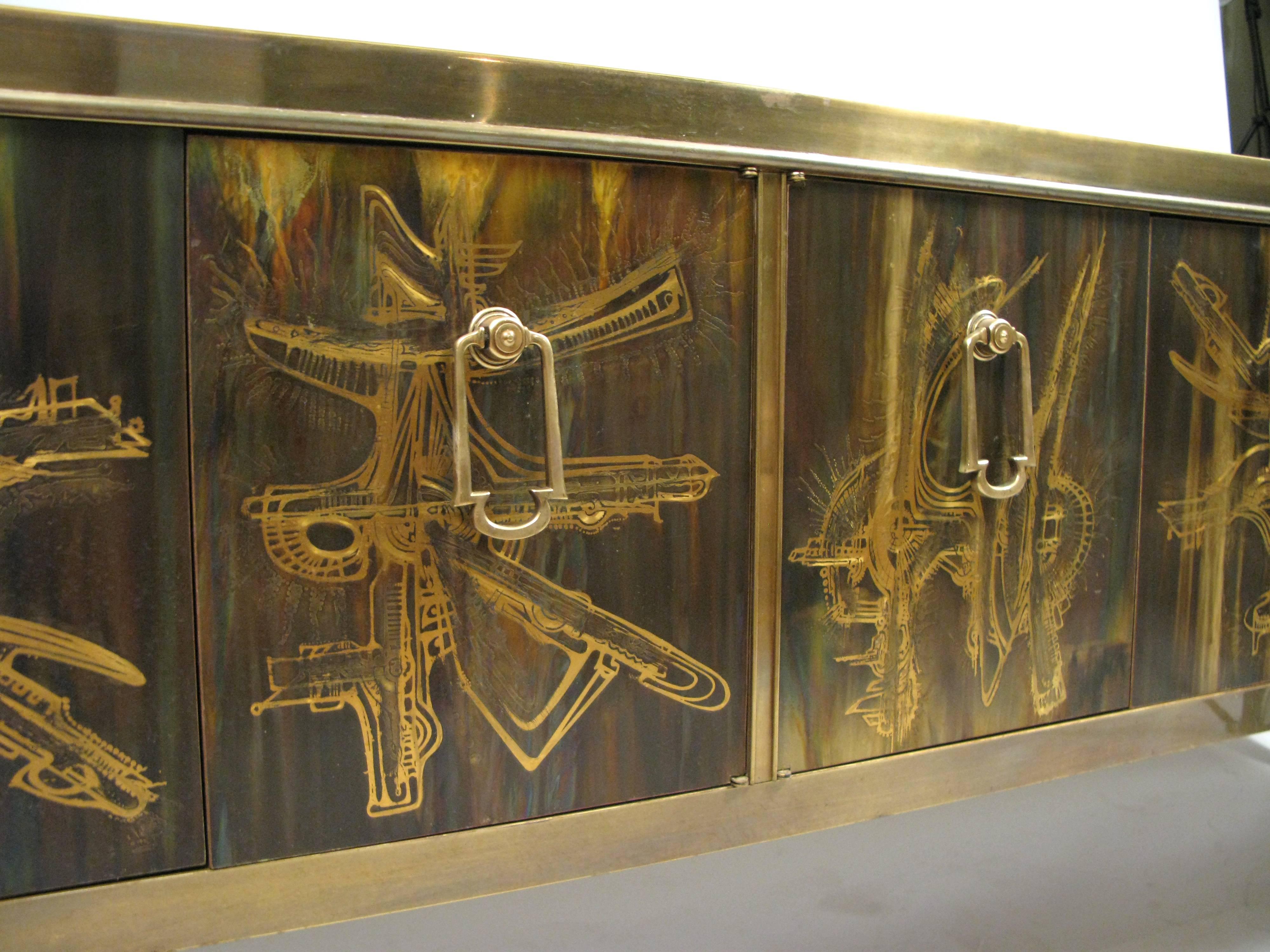 Outstanding Brass Cabinet by Bernhard Rohne for Mastercraft 3