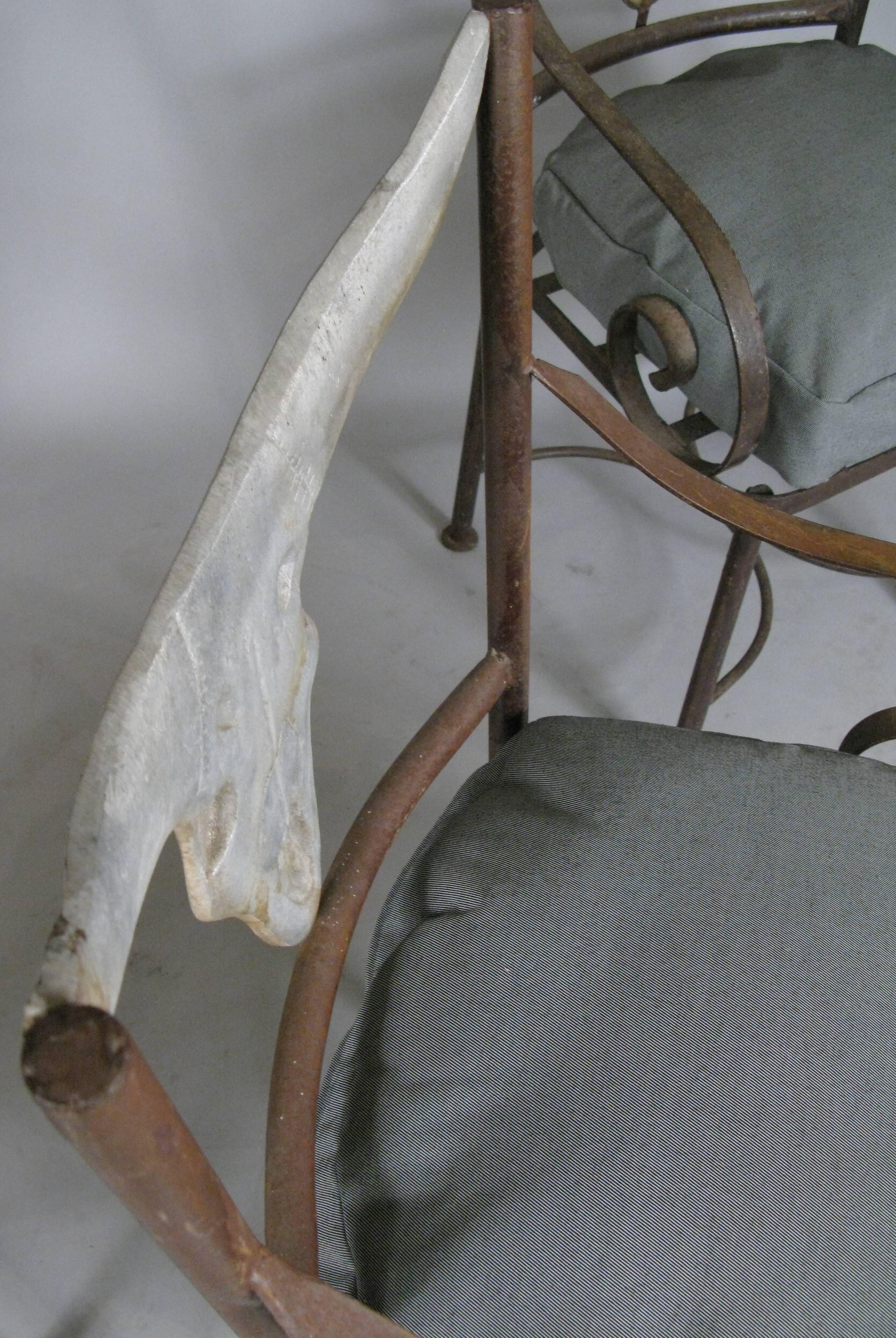 Set of Four Iron Steer Horn Chairs 2